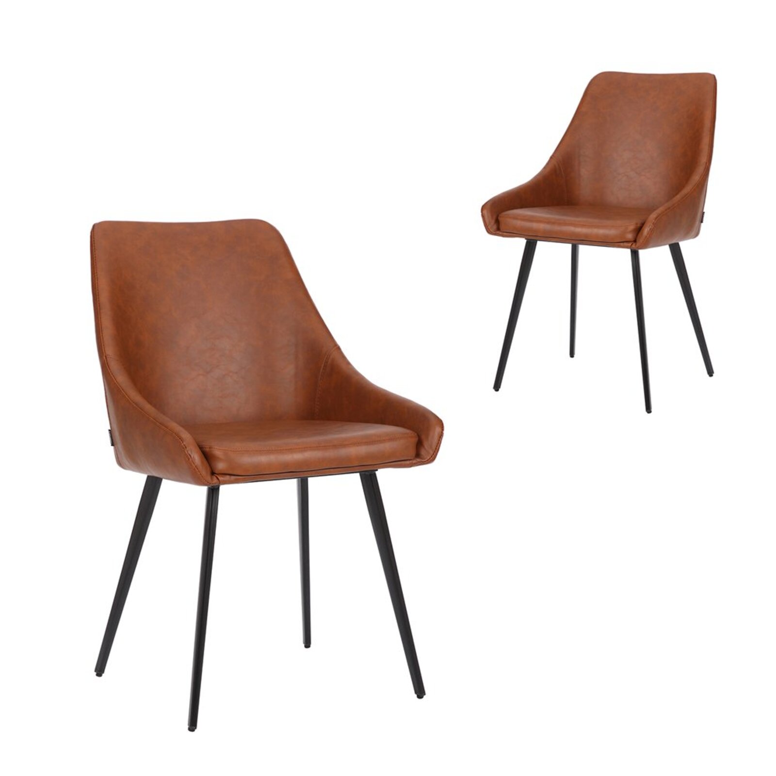 Simplife Set of 2 Shogun Tan Faux Leather Dining Chairs - Bunnings ...