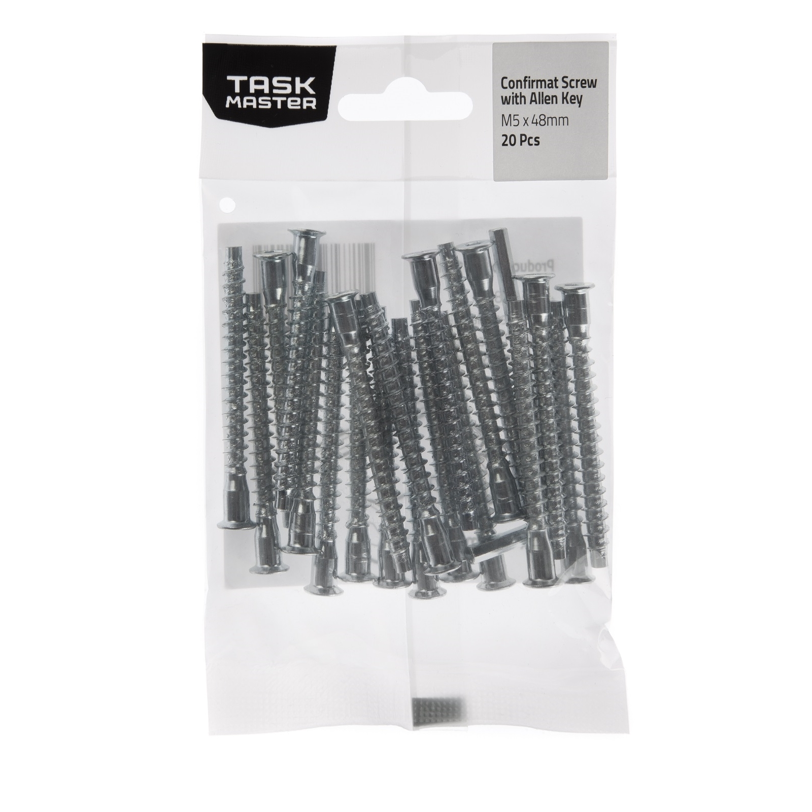 Taskmaster M5 x 48mm Confirmat Screw With Allen Key 20 Pack
