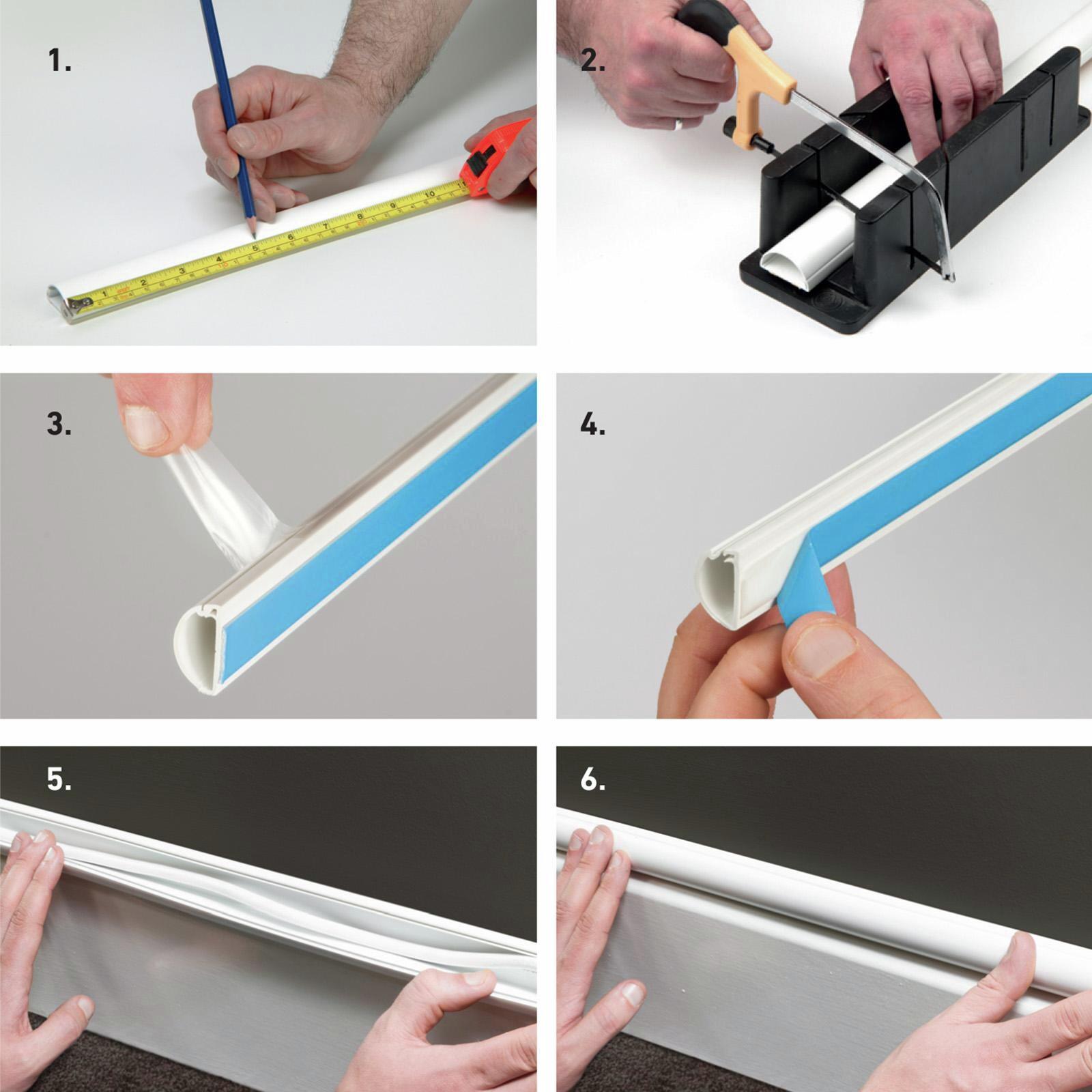 DLine 2m White Cable Management Quadrant Adhesive Cover Bunnings
