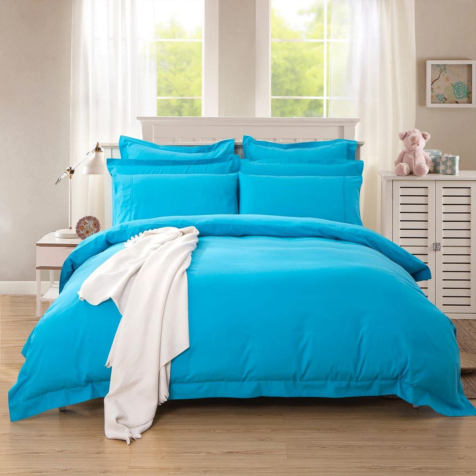 Fabric Fantastic 1000TC Tailored Queen Size Light Blue Quilt/Doona