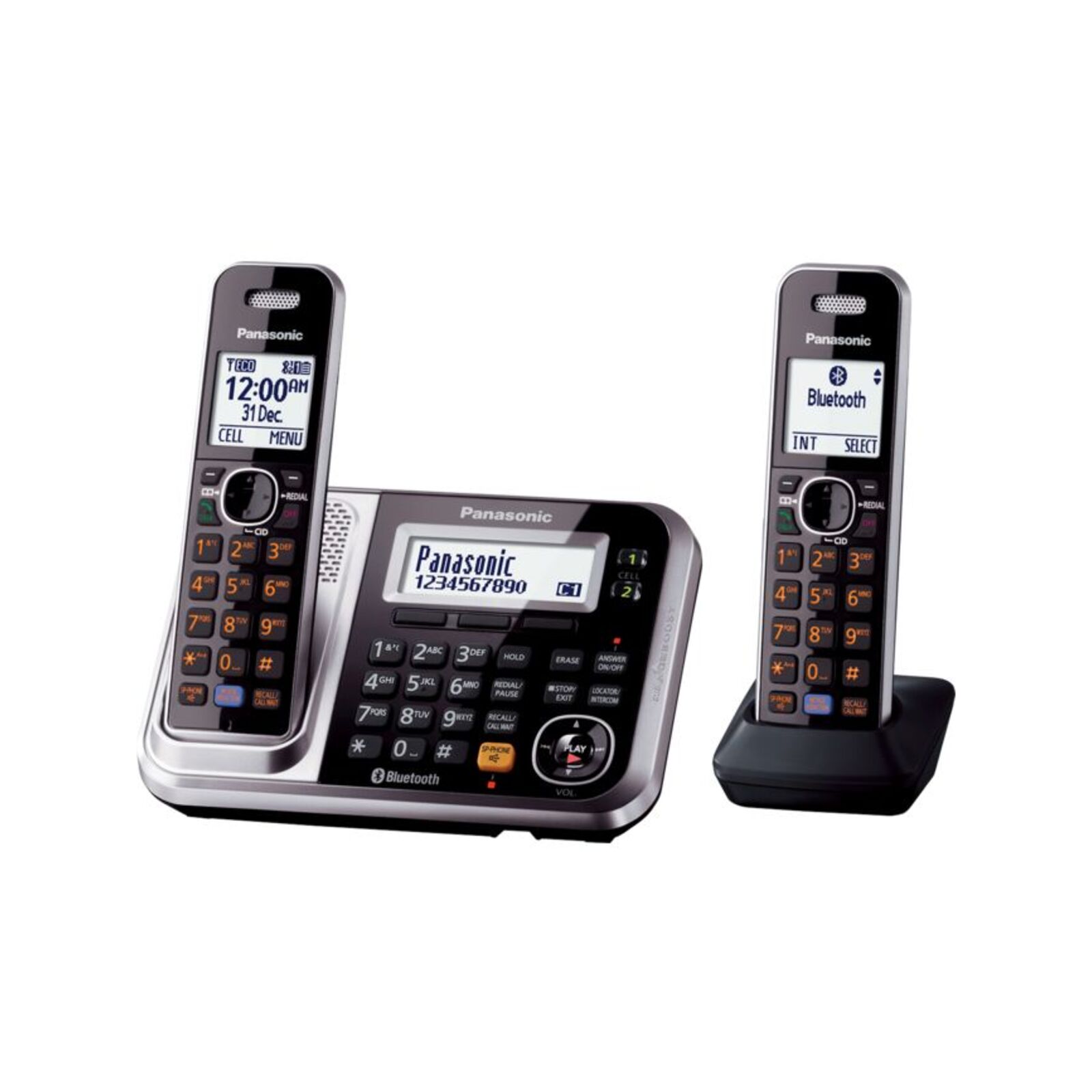 Panasonic Dect Bluetooth Cordless Phone Twin Pk With Answering Machine 