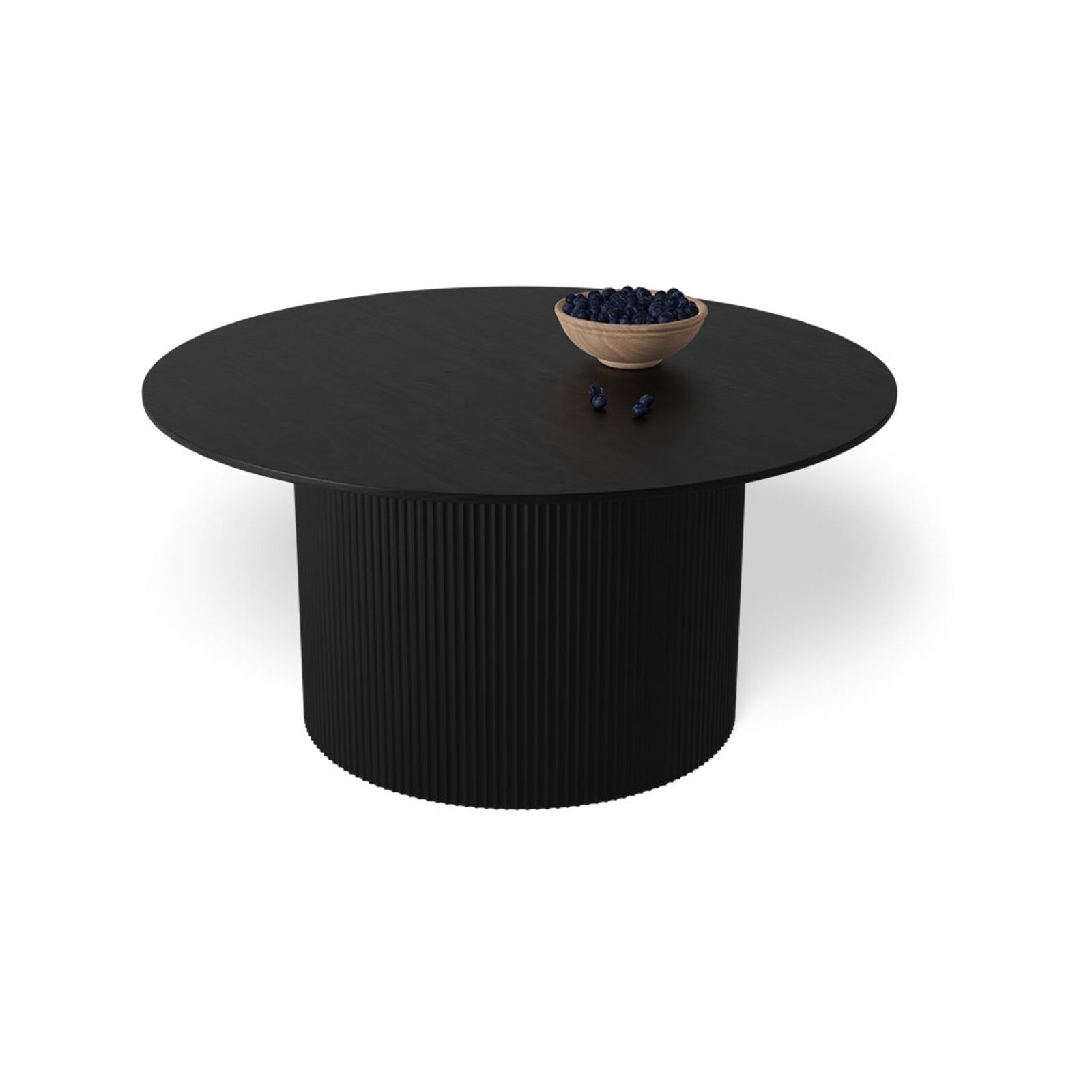 Mimi Round Coffee Table Black Stained Ash Tabletop Black Base Bunnings Australia