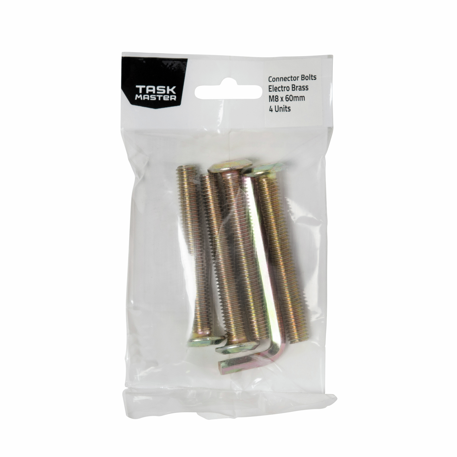Taskmaster Brass M8 x 60mm Connector Bolt 4 pack Bunnings Australia
