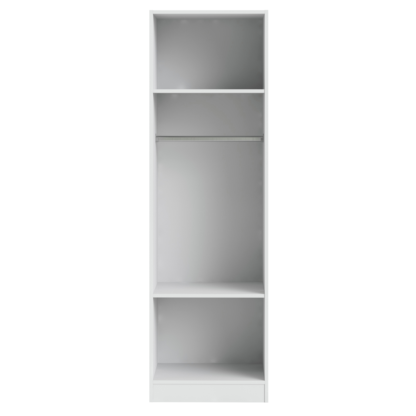 Flexi Storage White 1 Hang Rail 2 Shelf Walk In Wardrobe Unit