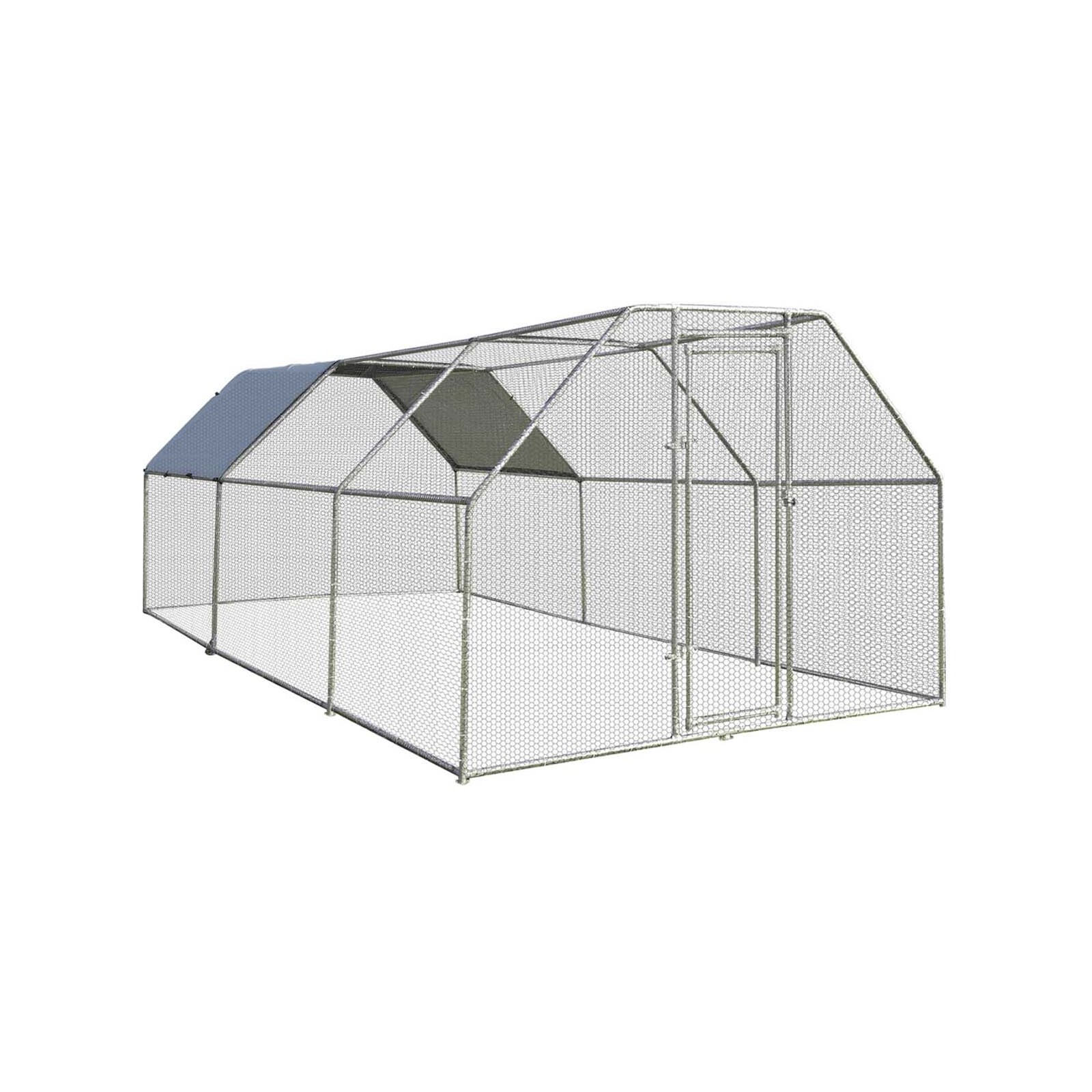 Costway Walk In Chicken Coop Poultry Cage 2.8x5.7x1.95m Bunnings
