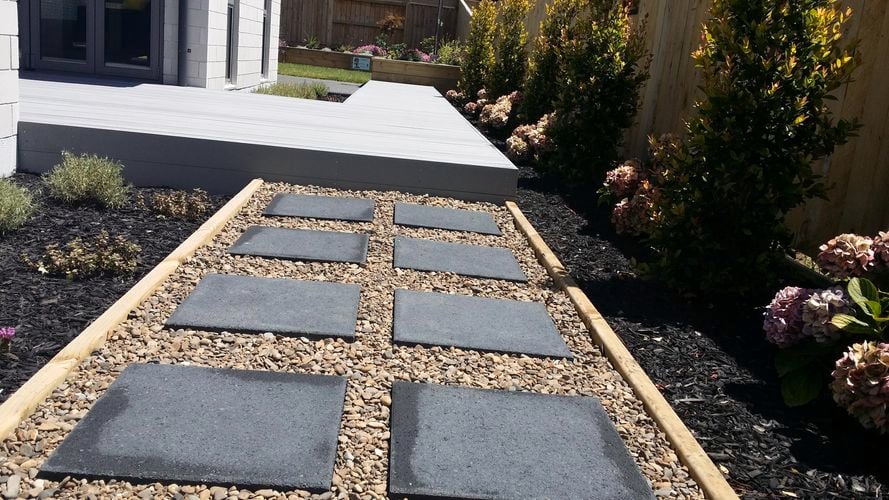 Garden pathway with path grade installation