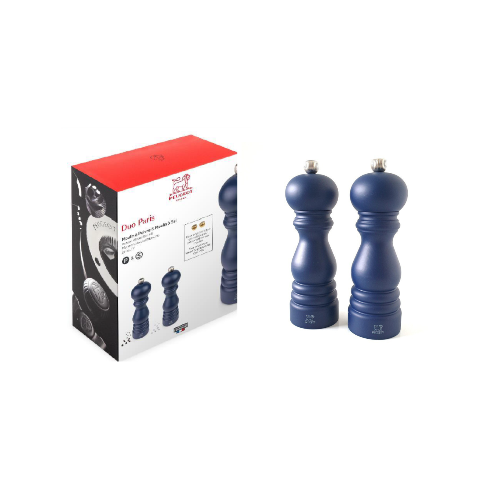 Peugeot Saveurs Paris Salt/Pepper Mill Duo In Deep Blue Finish, 18 Cm ...