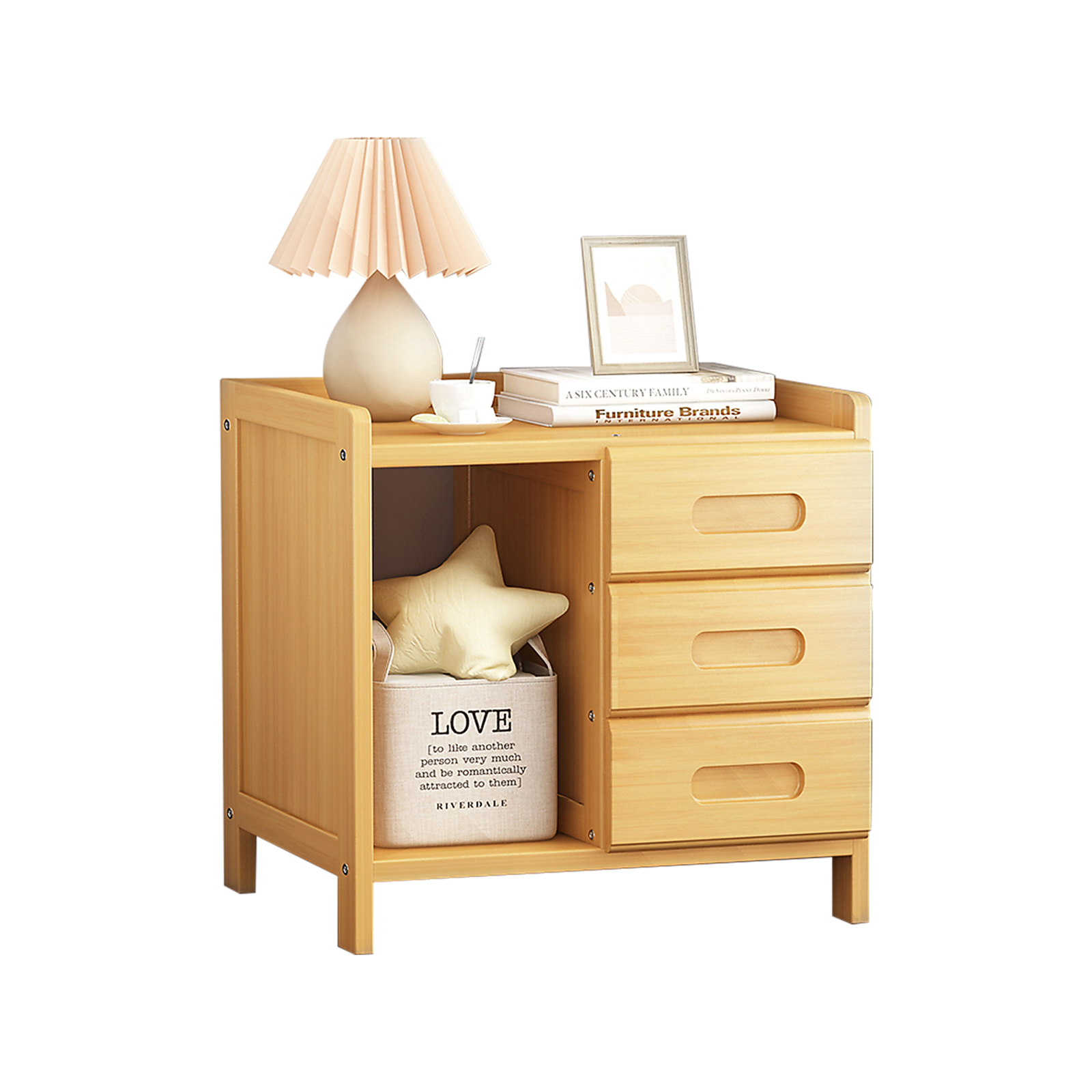 Bamboo Bedside Table Nightstand Storage Bunnings Australia