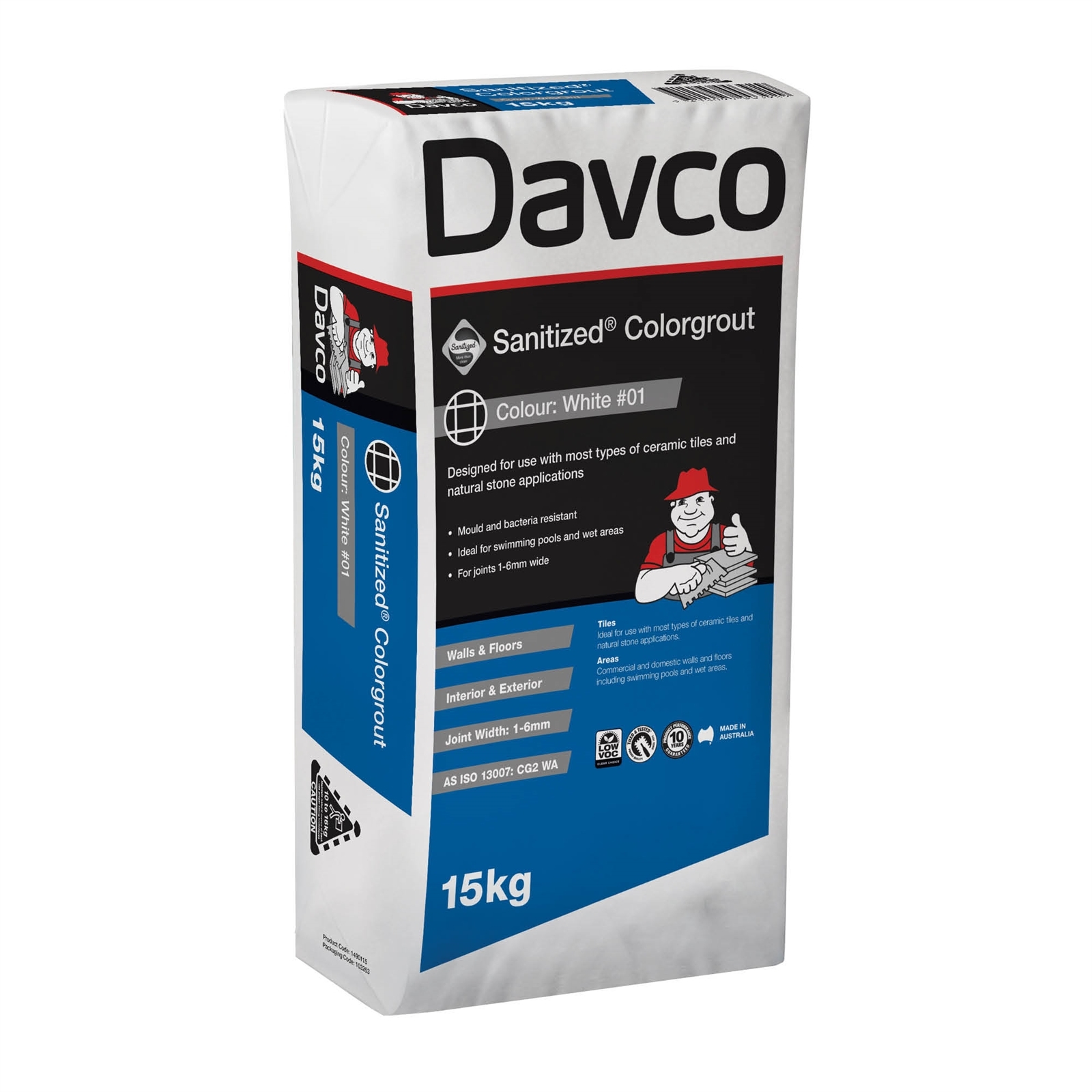 Davco 15kg #49 Light Grey Sanitized Colourgrout
