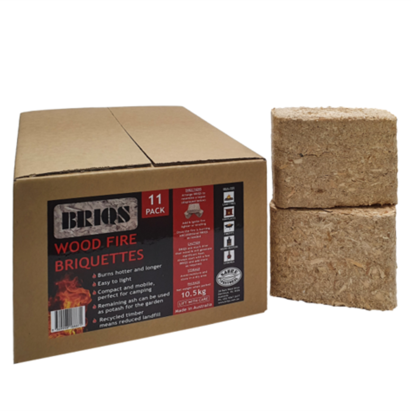 BRIQS 10.5kg Wood Fire Briquettes - Bunnings Australia