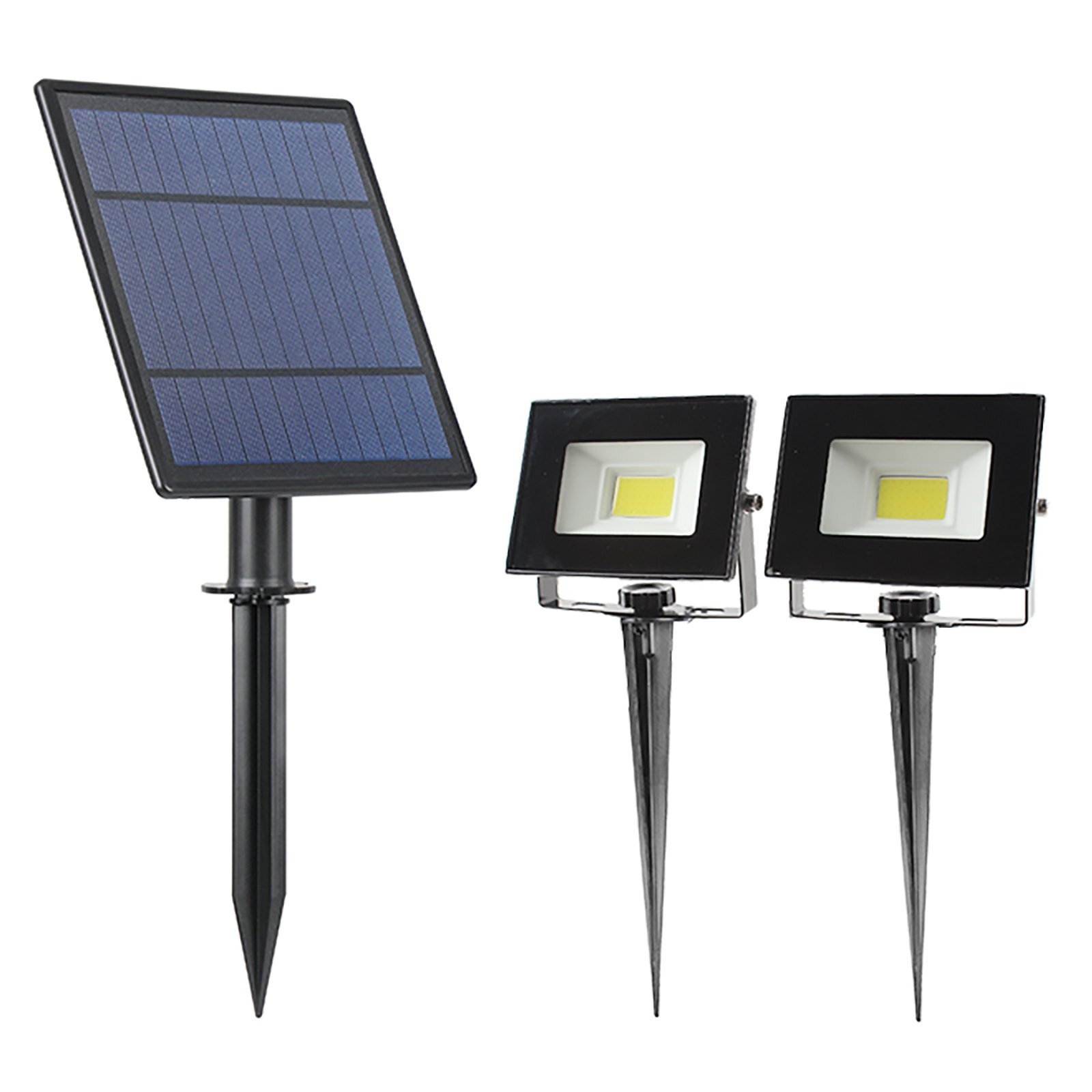 Gardenglo 500lm Solar Powered Twin Flood Lights Bunnings Australia