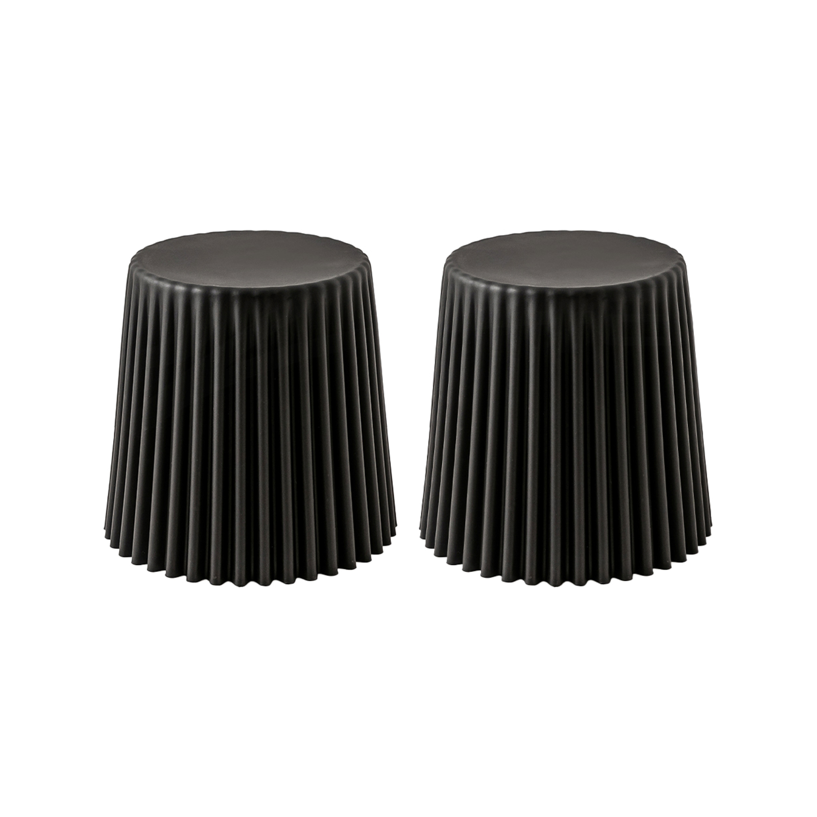 ArtissIn Bar Stool Foot Stool Dining Round Set of 2 CUPCAKE Black