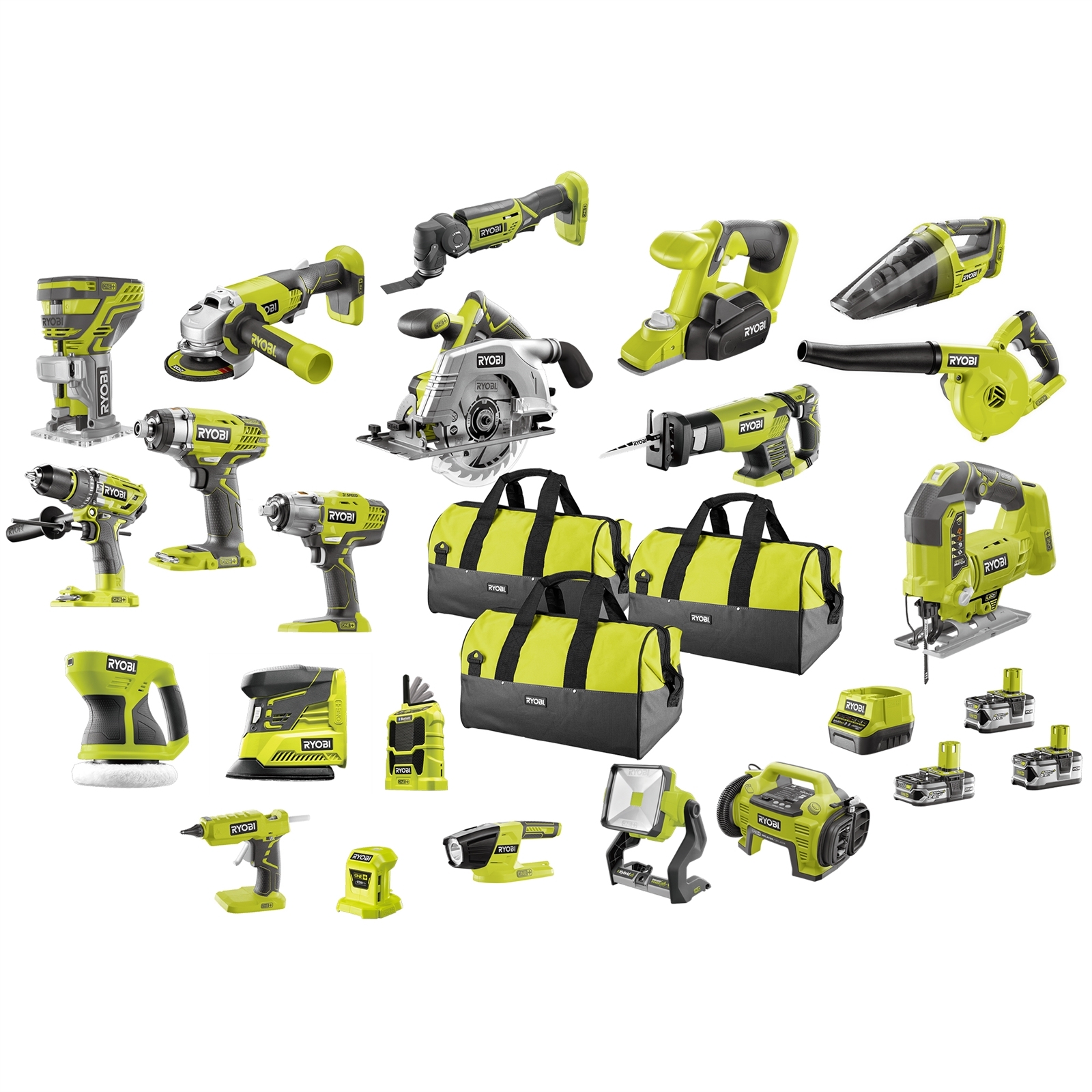 Ryobi 18V ONE+ 20 Piece Mega Combo Kit - Bunnings Australia