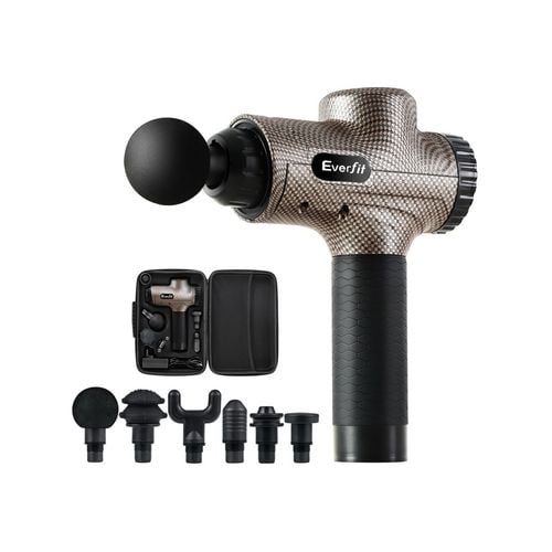 Everfit Massage Gun 6 Heads Electric Massager LCD Vibration Therapy