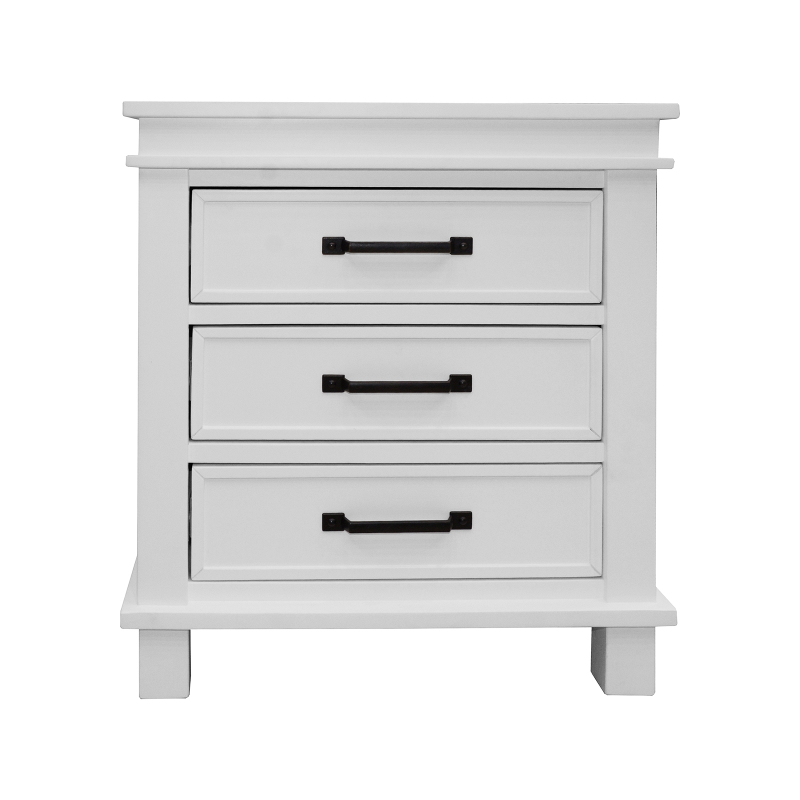Lily Bedside Tables 3 Drawers Storage Nightstand White