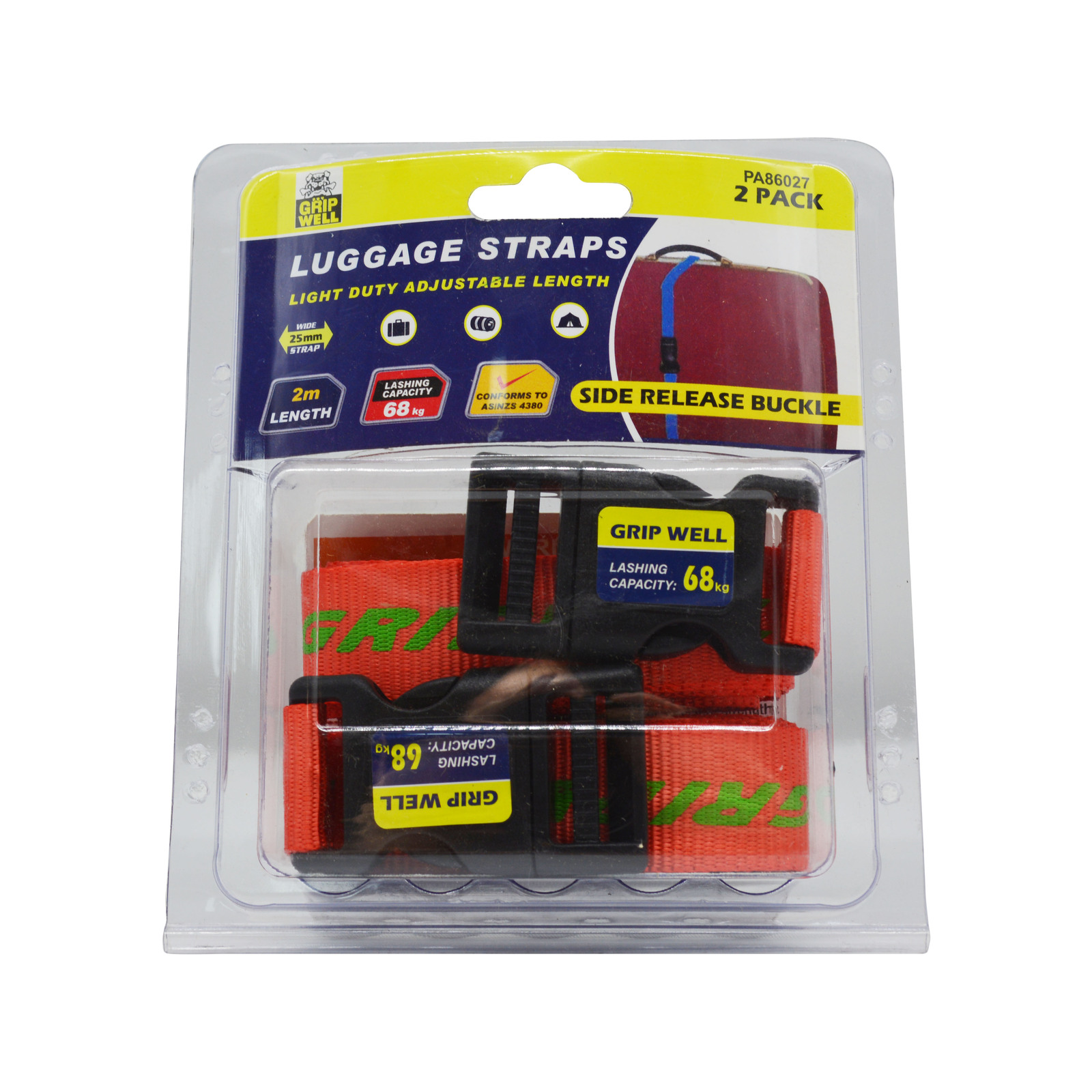 Gripwell 25mm x 2m Luggage Strap 2 Pack Bunnings Australia