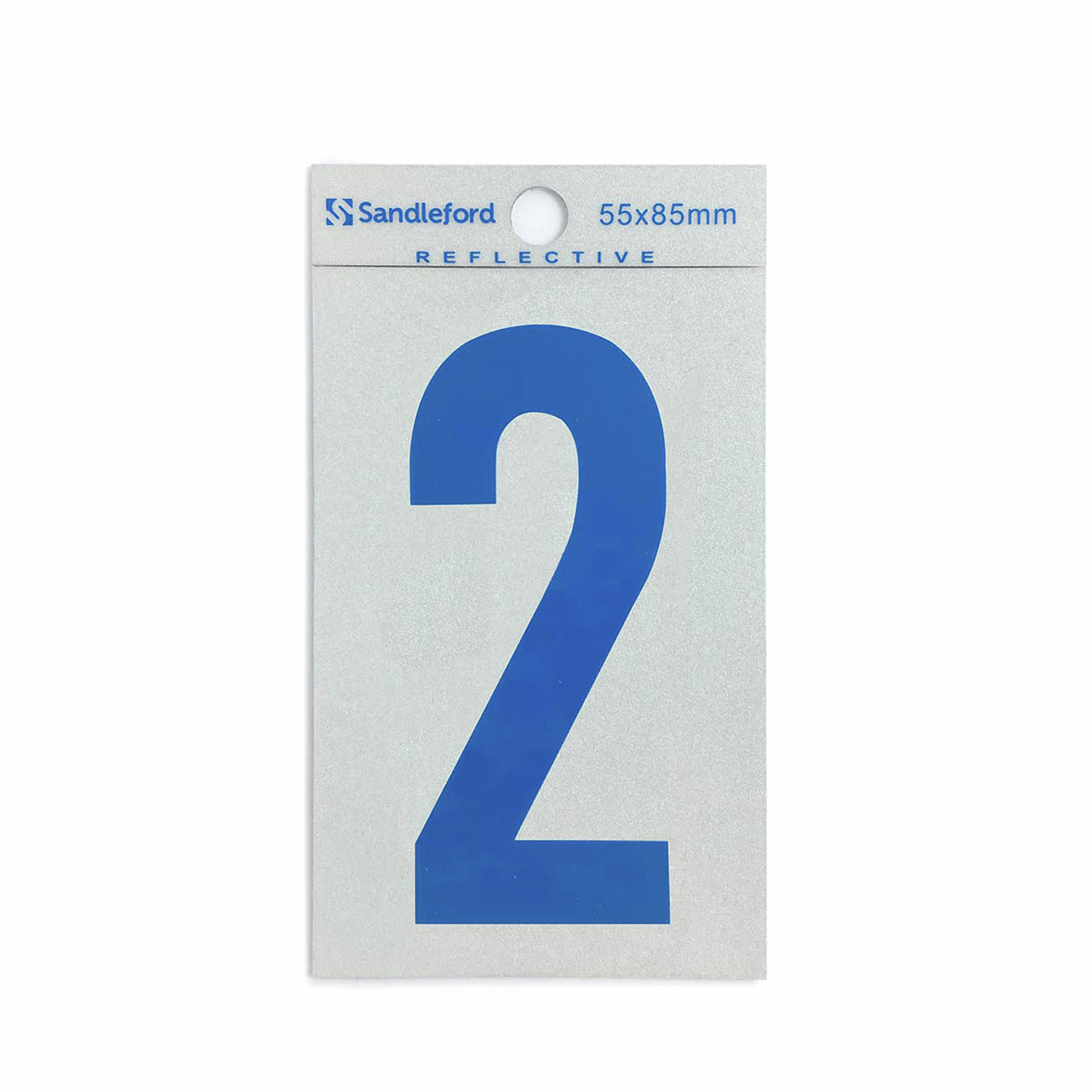 Sandleford 85mm Reflective Blue Self Adhesive House Number 2 Bunnings
