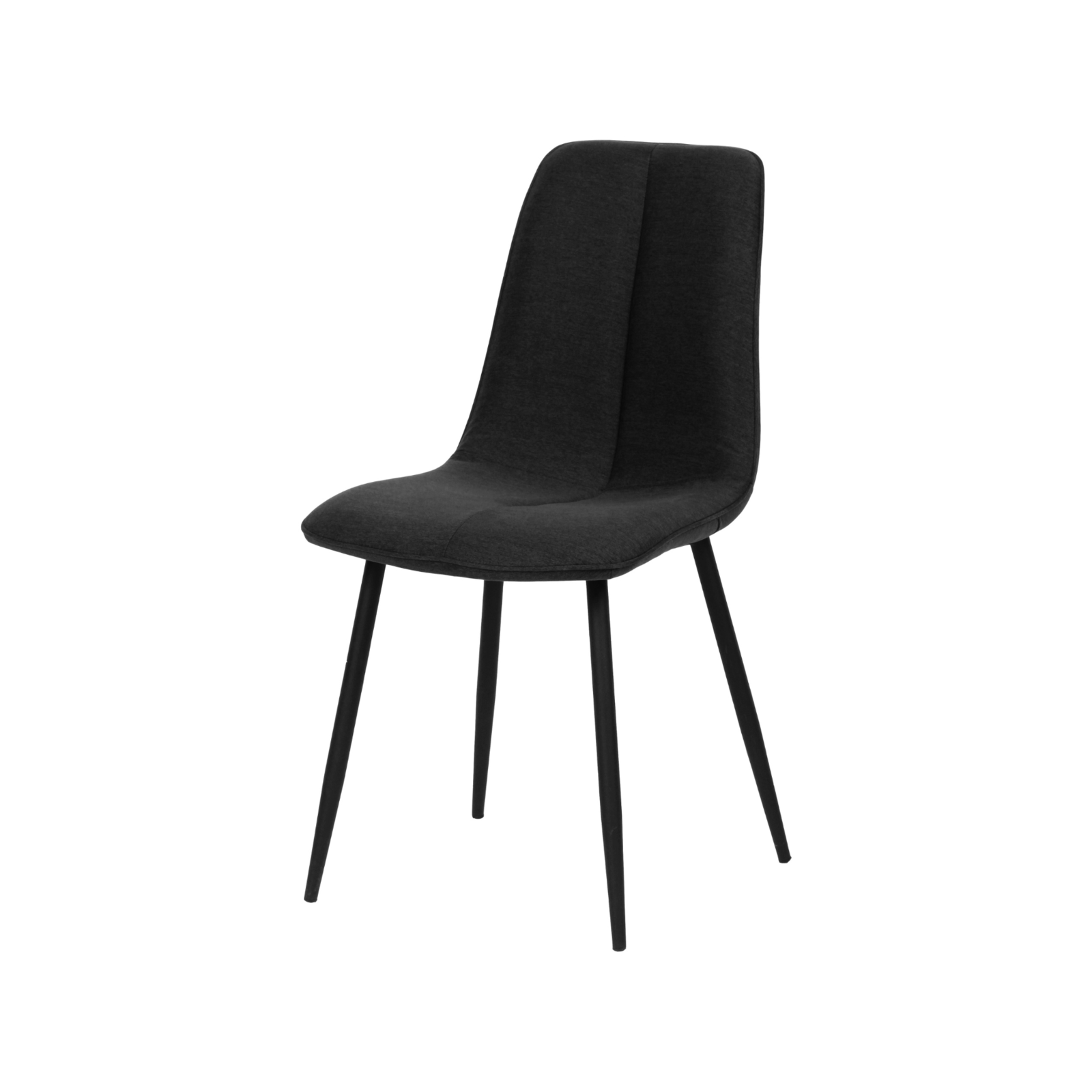 Barley dining chair in fabric and Black powdercoated legs - Black ...