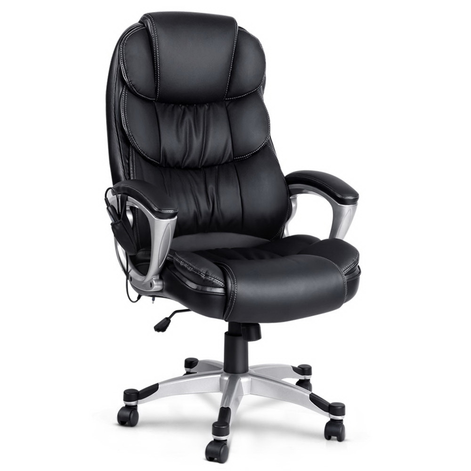 Artiss Heated Vibrating 8 Point Massage Office Chair Black Bunnings