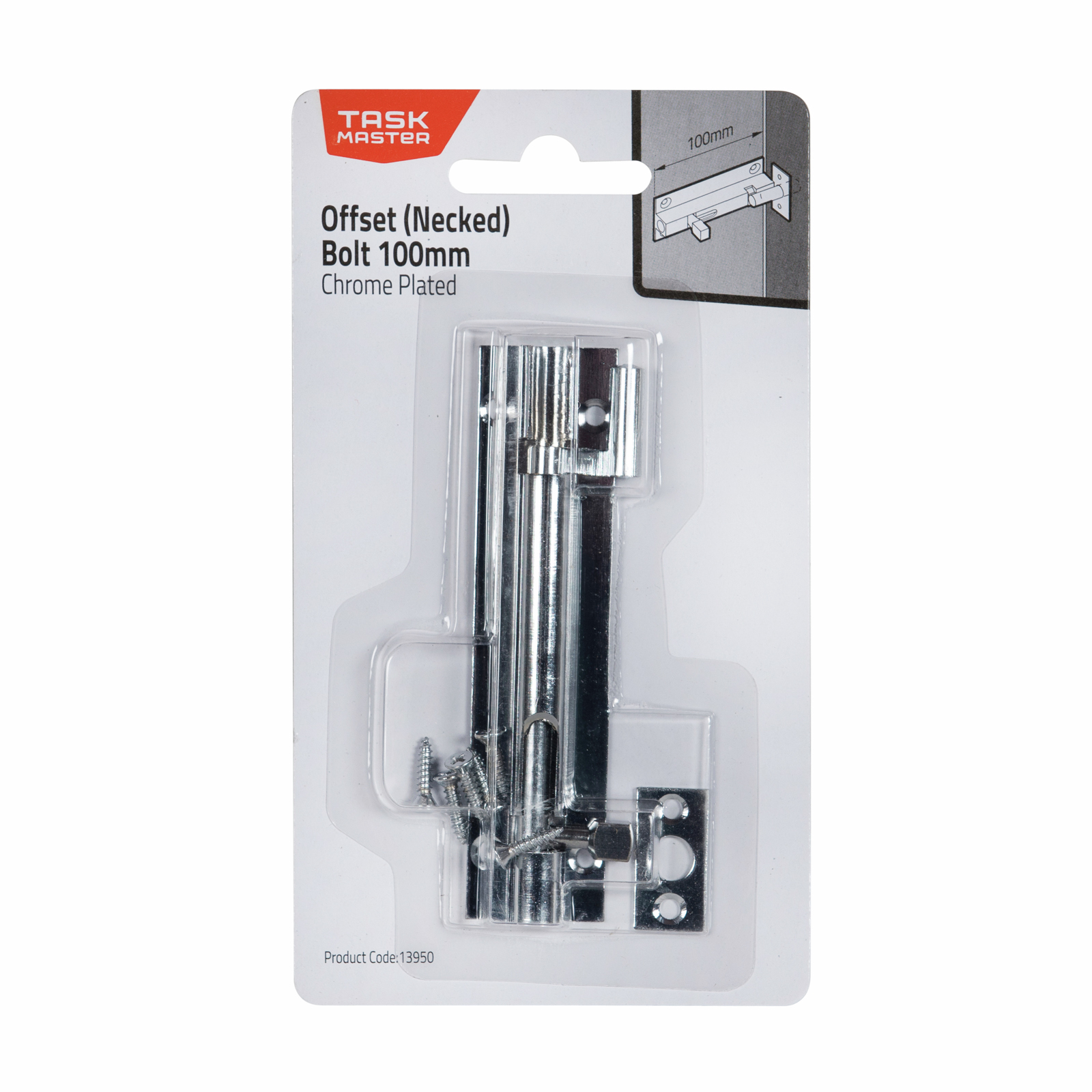 Taskmaster 100mm Chrome Plated Offset Necked Barrel Bolt Bunnings Australia