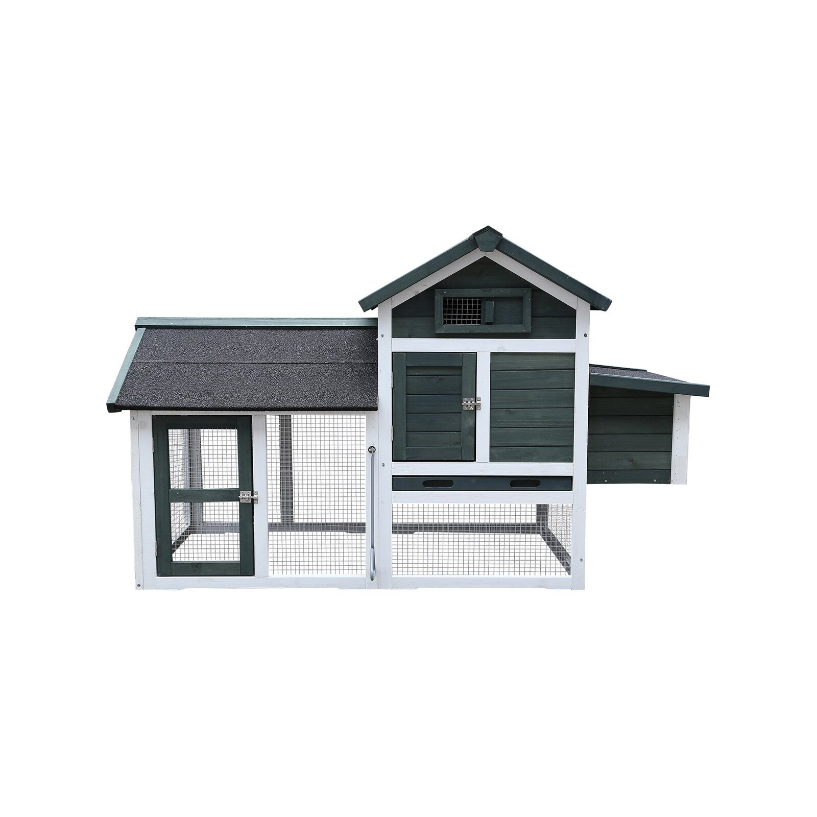 Furtastic Large Chicken Coop & Rabbit Hutch With Ramp Green