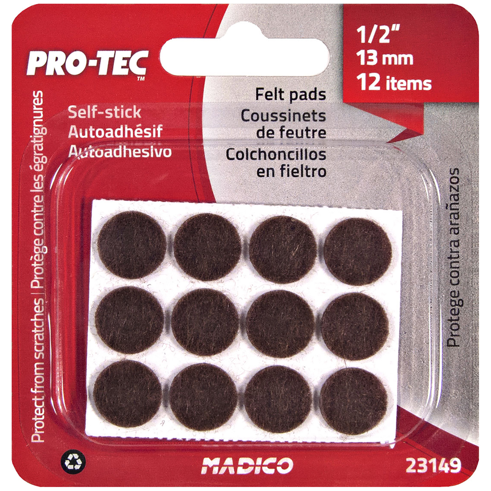 Madico 13mm Brown Felt SelfStick Surface Savers 12 Pack Bunnings Australia