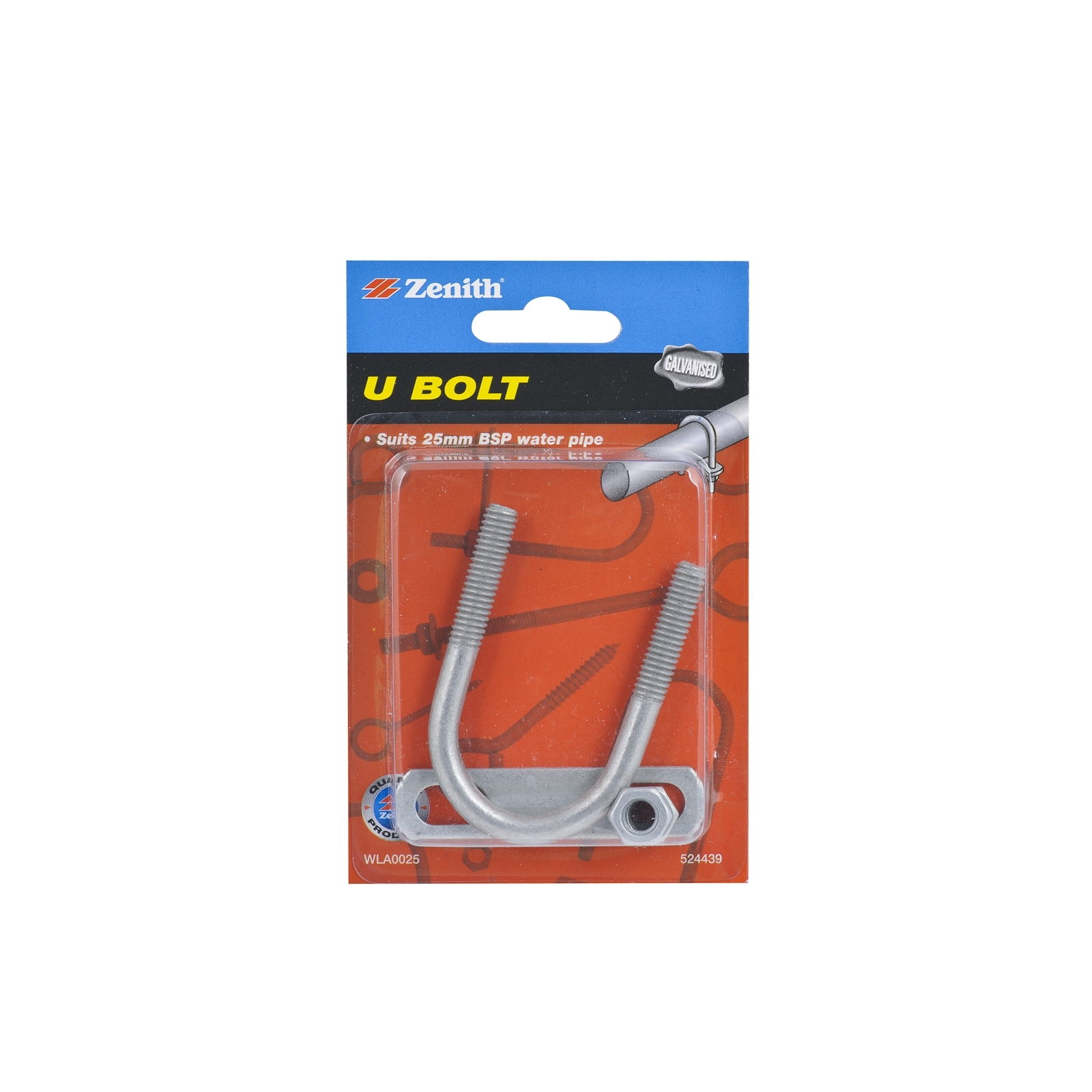 Zenith M8 x 64 x 34mm Galvanised UBolt Bunnings Australia