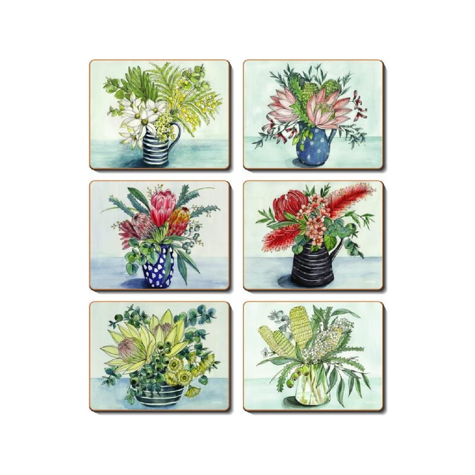 Cinnamon Cork Backed Coasters Set of 6 Native Vase Bunnings Australia
