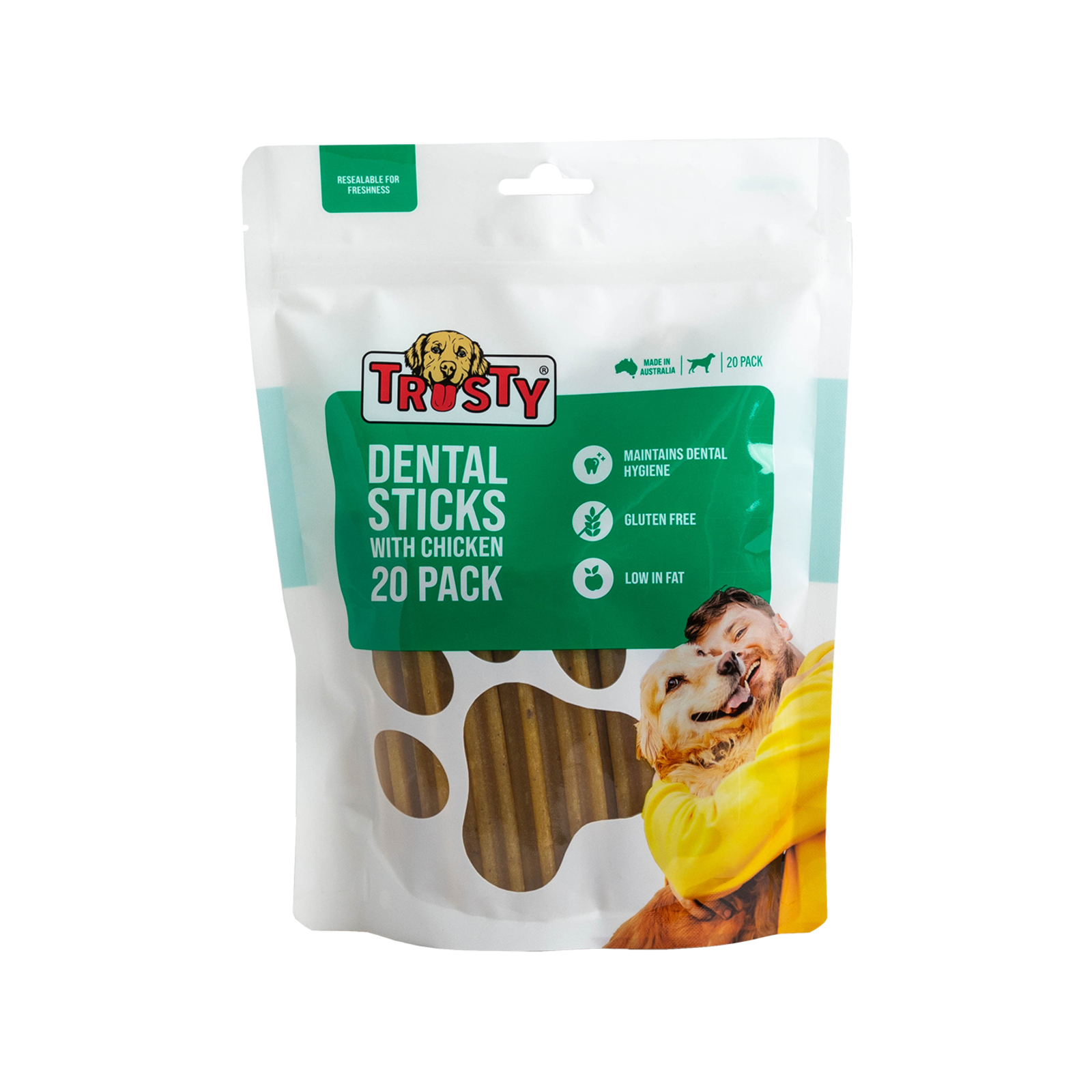 Trusty Dental Sticks Dog Treat With Chicken 20 Pack Bunnings Australia