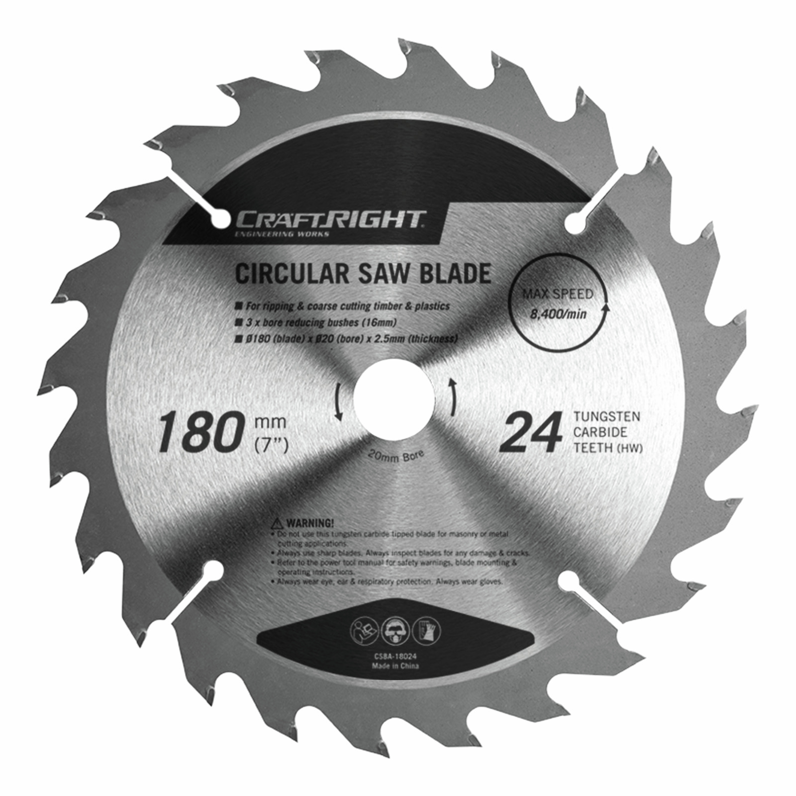 Craftright 180mm 24TCT Circular Saw Blade Bunnings Australia