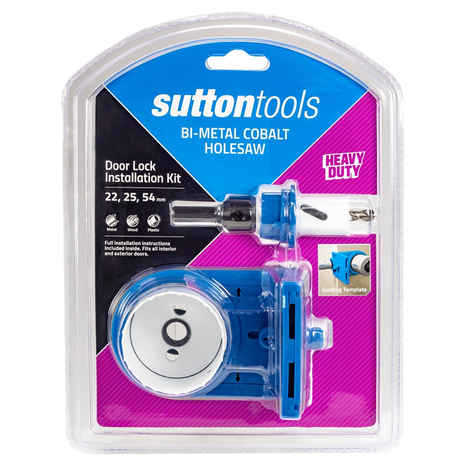 Sutton Tools White Cobalt BiMetal Holesaw Lock Installation Set