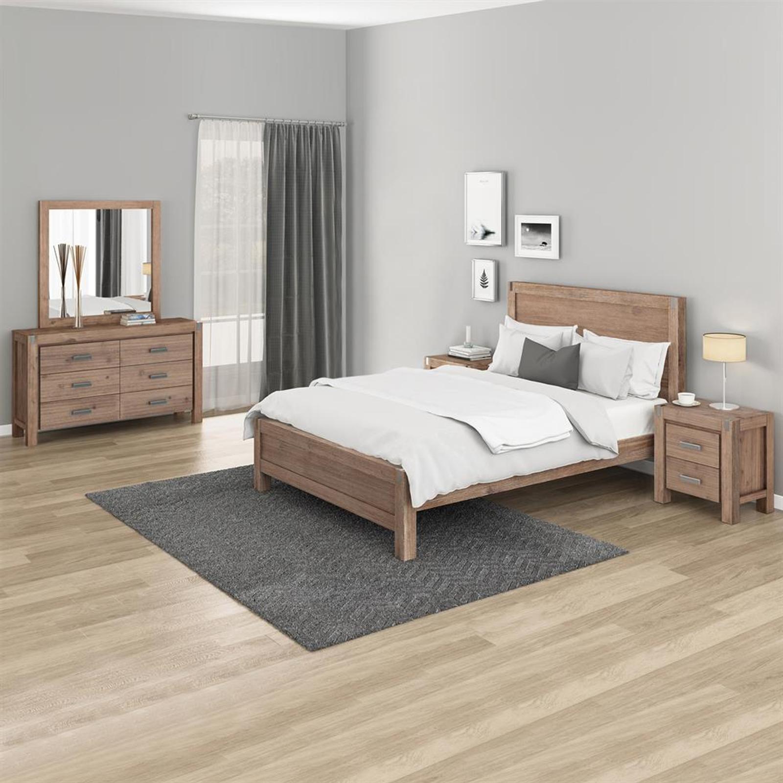 4 Pieces King Size Bedroom Suite Oak Colour Bunnings Australia