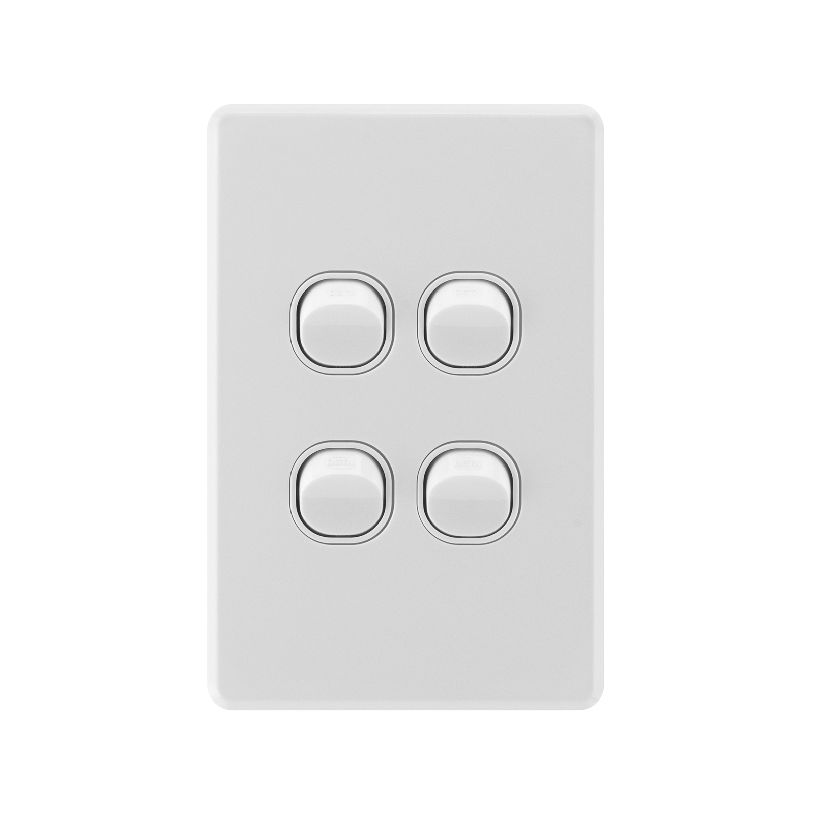 DETA White Matte Sline Quad Vertical Wall Switch Bunnings Australia