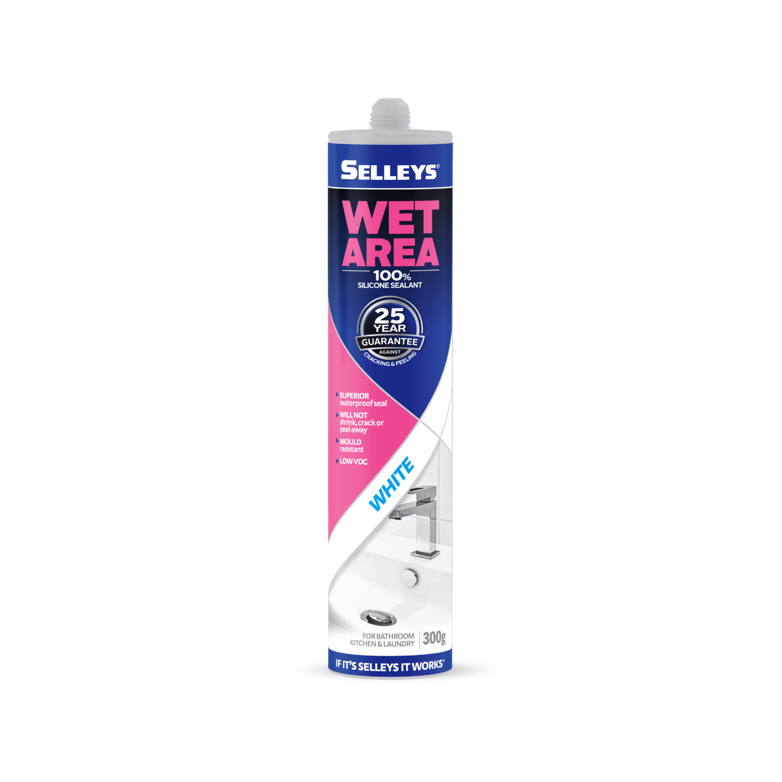 Selleys 300g White Wet Area Waterproof Silicone Sealant - Bunnings ...