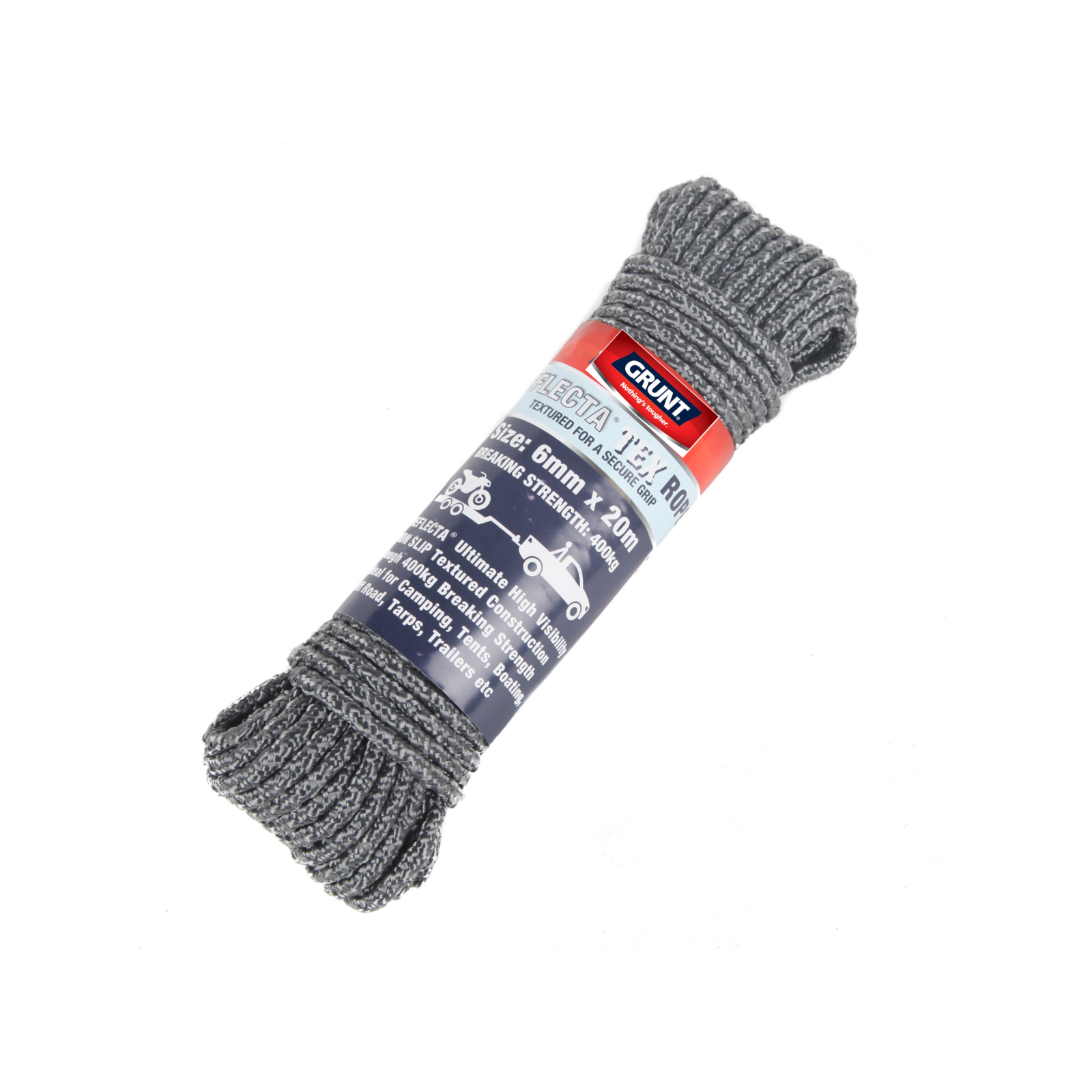 Grunt 6mm X 20m Grey Reflecta Tex Rope Bunnings Australia