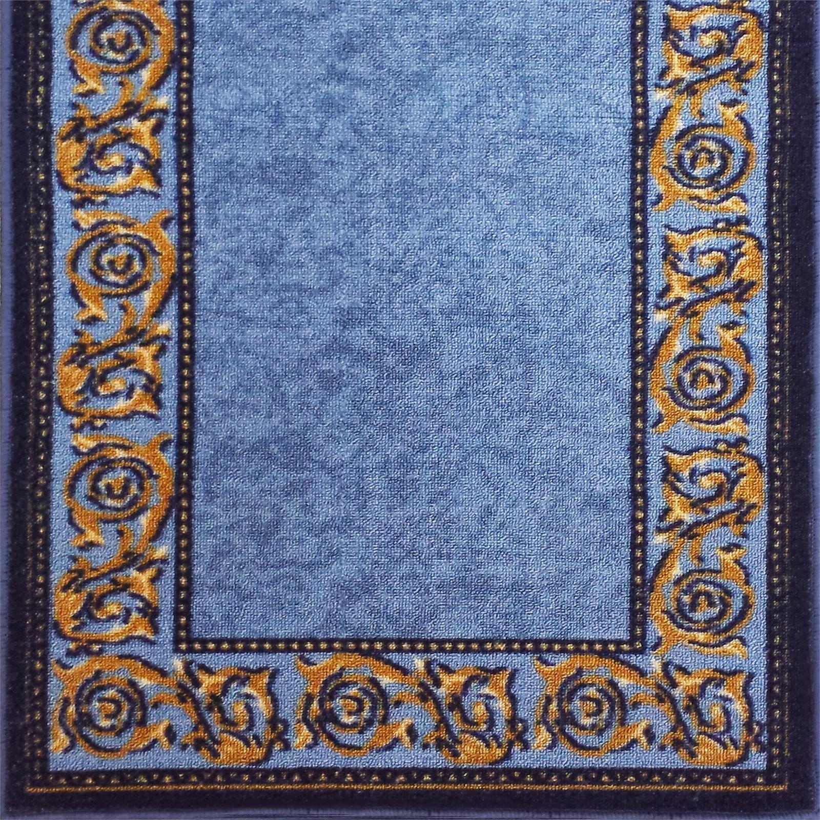 Ideal DIY 67 x 294cm Gold Leaf Blue Loop Pile Carpet Runner
