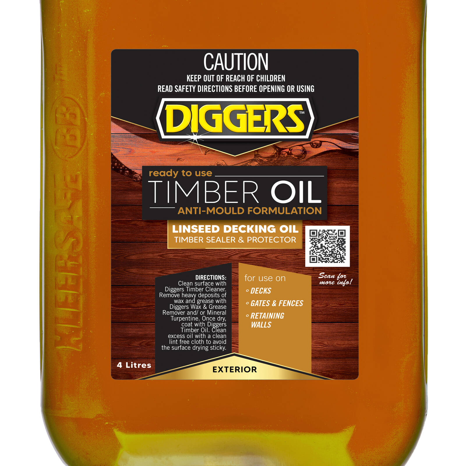 Diggers 4L Ready To Use AntiMould Formulation Timber Oil Bunnings