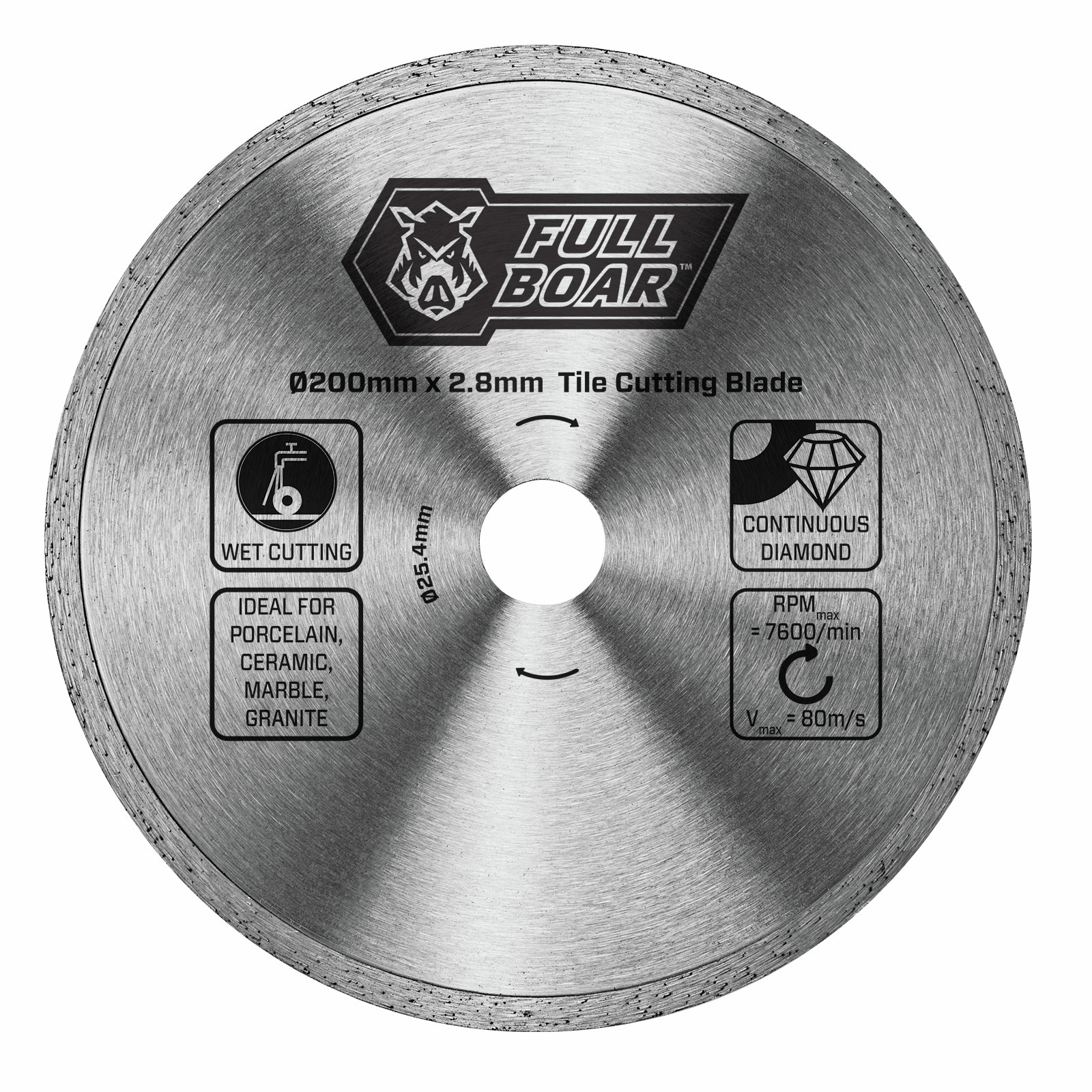 Full Boar 200mm Continuous Rim Diamond Blade Bunnings Australia