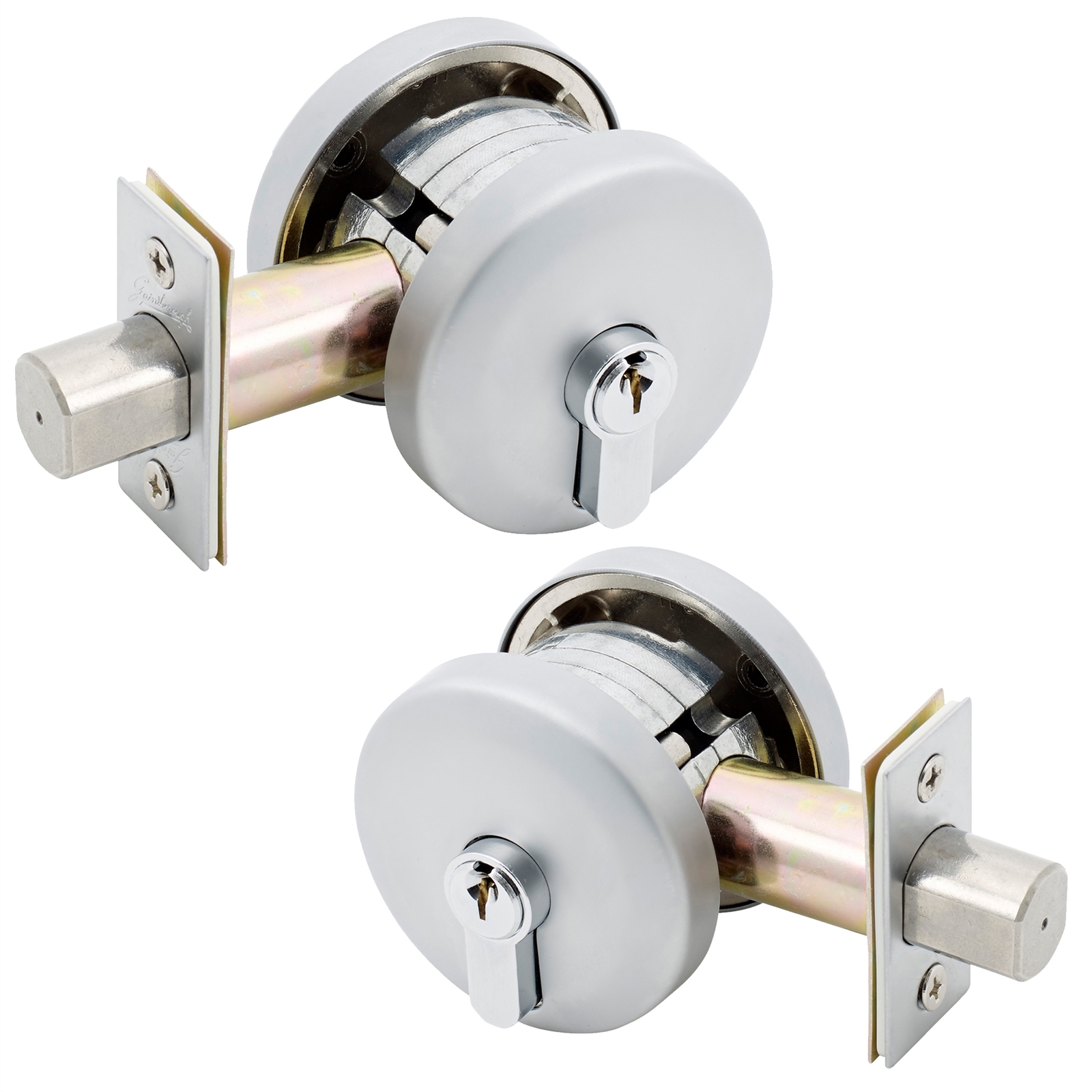 Gainsborough Satin Chrome G2 Series Double Cylinder Smooth Round Deadbolt Bunnings Australia