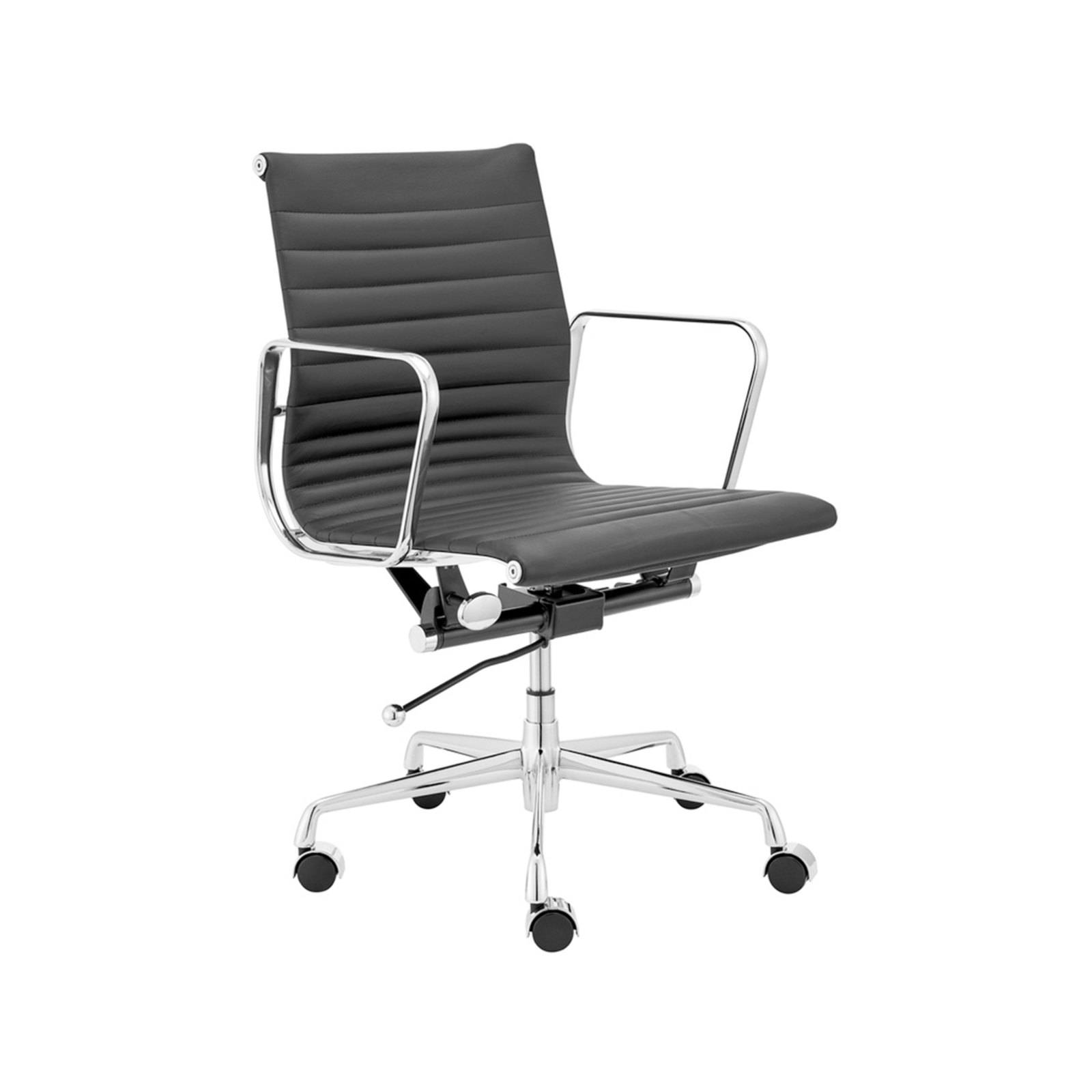 Eames Premium Replica 95cm Low Back Leather Office Chair Black