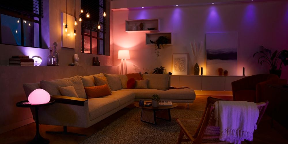 Philips Hue White and colour ambiance indoor living room