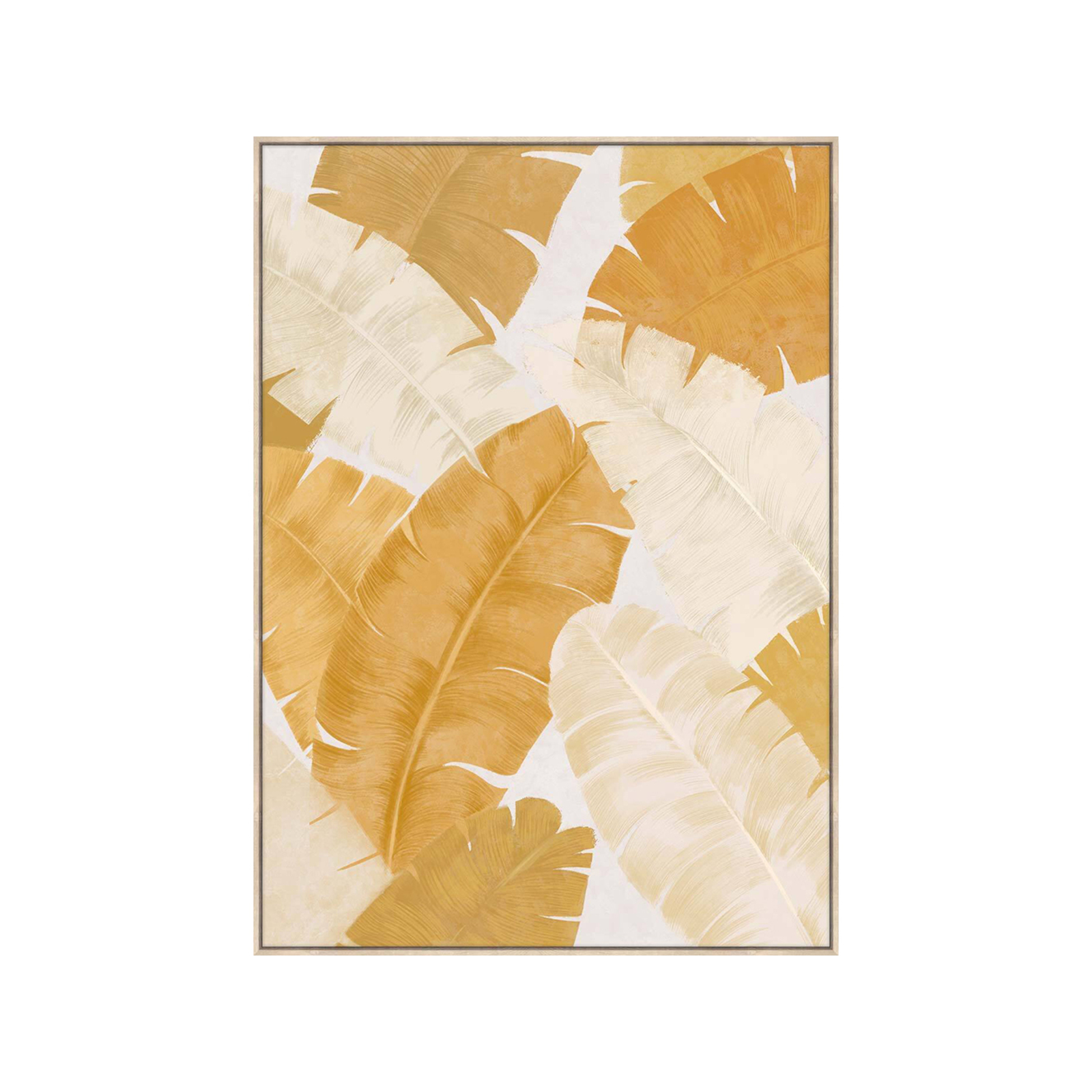 Rayell 90cm Framed Premium Stretched Canvas Wall Artwork Golden Leaves