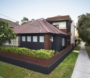 House exterior painted a dark colour