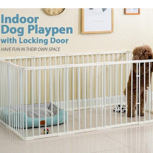 TOPET Dog Puppy Pet Playpen Enclosure 12 Panel Fence Cage - Bunnings ...