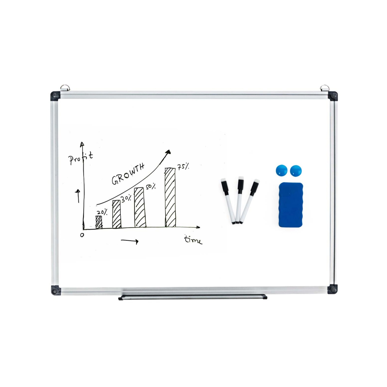Costway 70x50cm Wall Whiteboard Dry Erase Board Bunnings