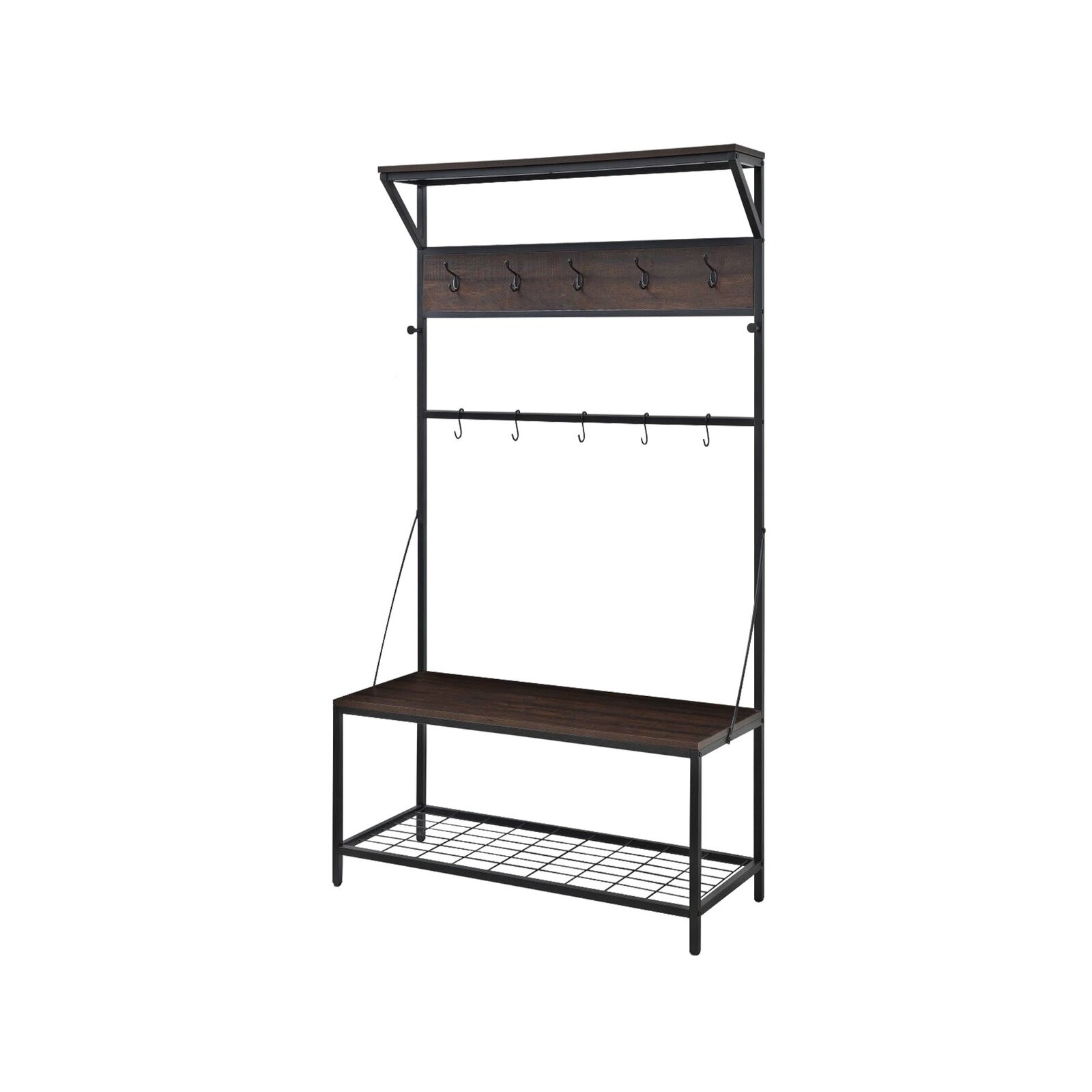 Sarantino 4in1 Hall Tree Entryway Coat Rack Bunnings Australia