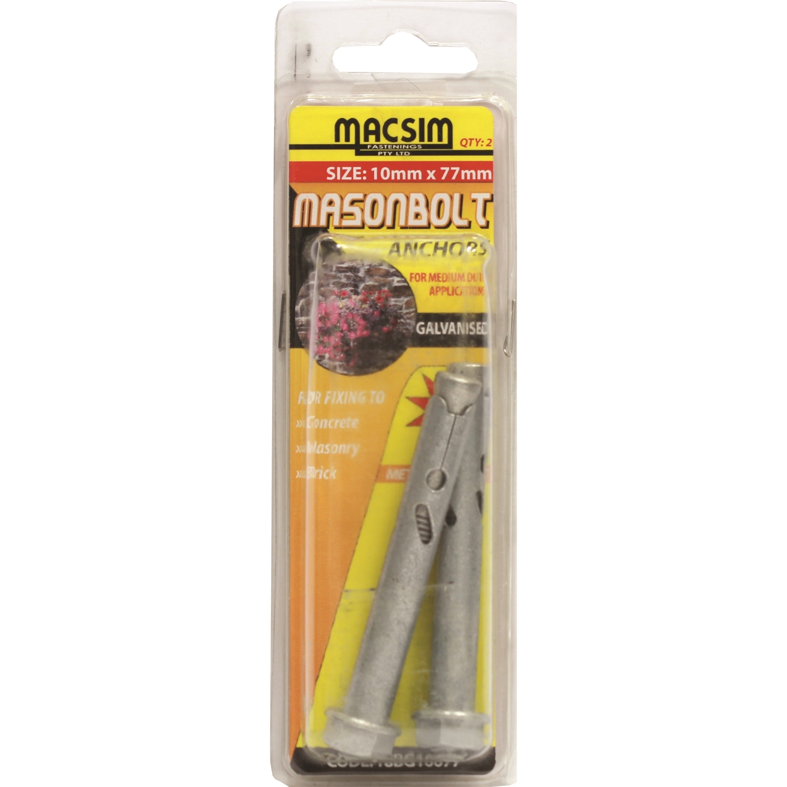 Macsim Fasteners 10 x 77mm Galvanised Sleeve Anchor 2 Pack Bunnings