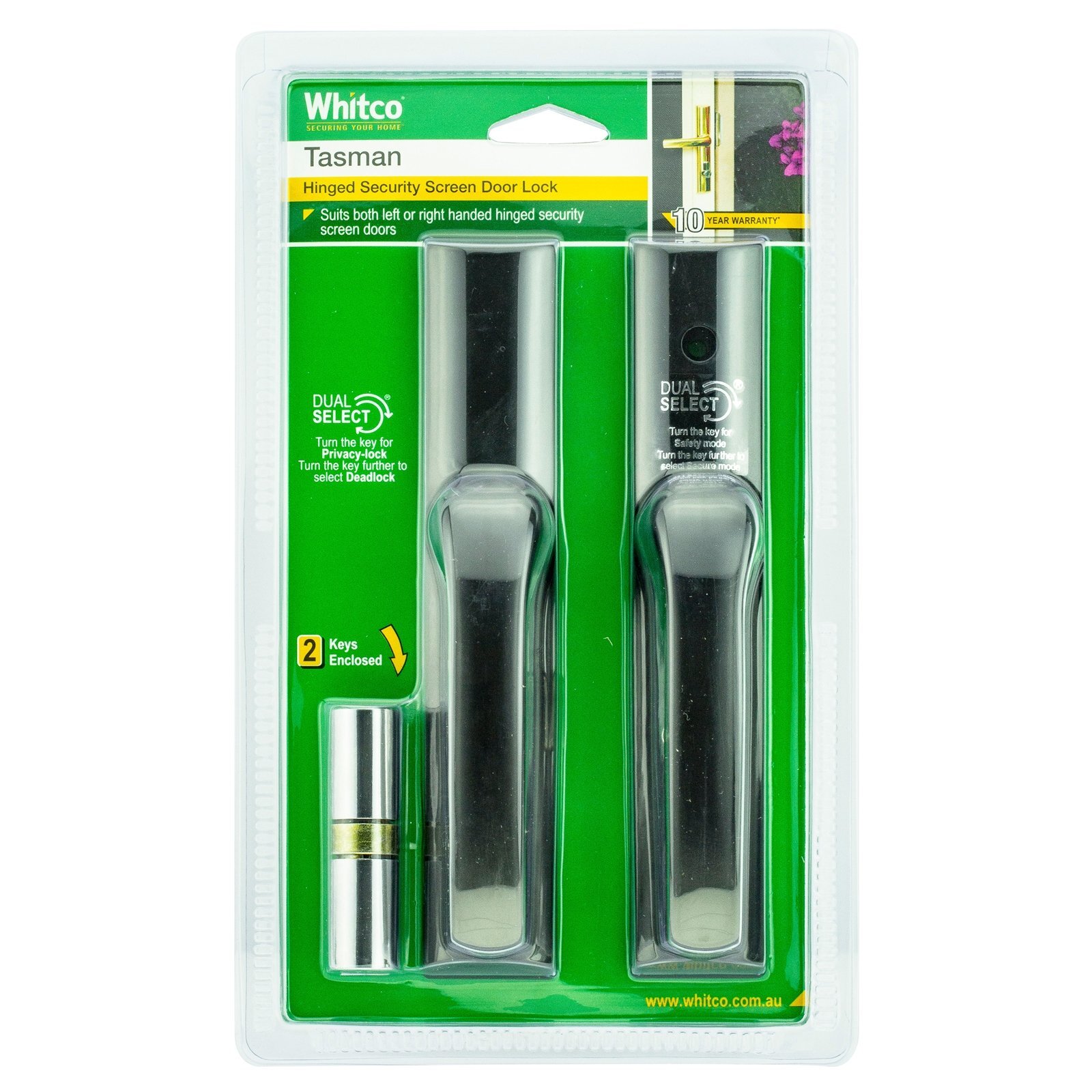 Whitco Black Tasman Hinged Security Screen Door Lock Bunnings Australia