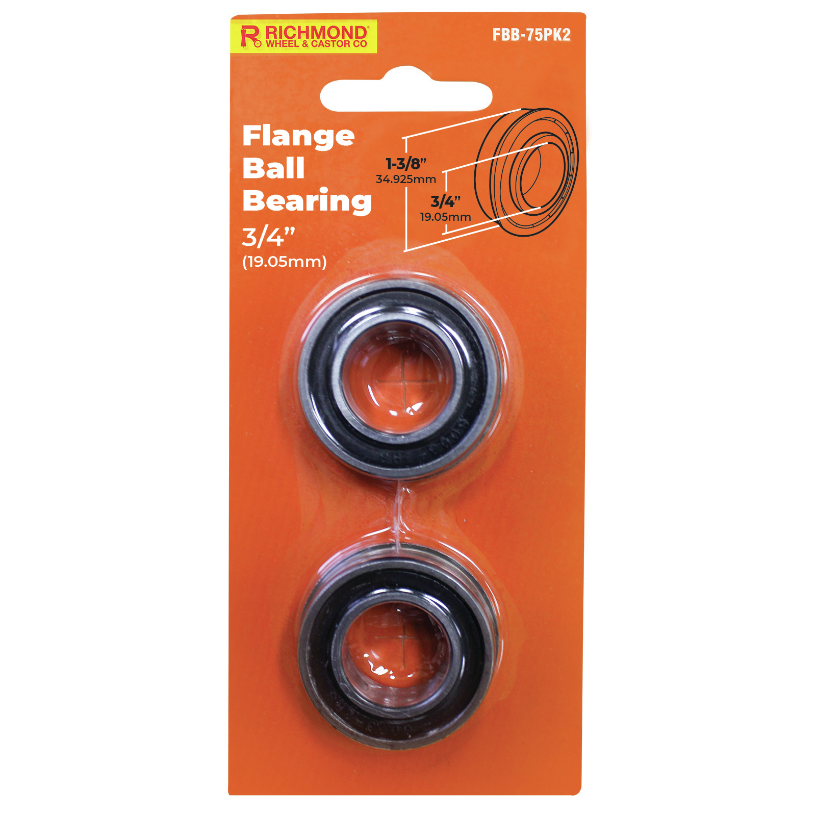 Richmond 13/8" x 3/4" Flange Ball Bearing 2 Pack Bunnings Australia