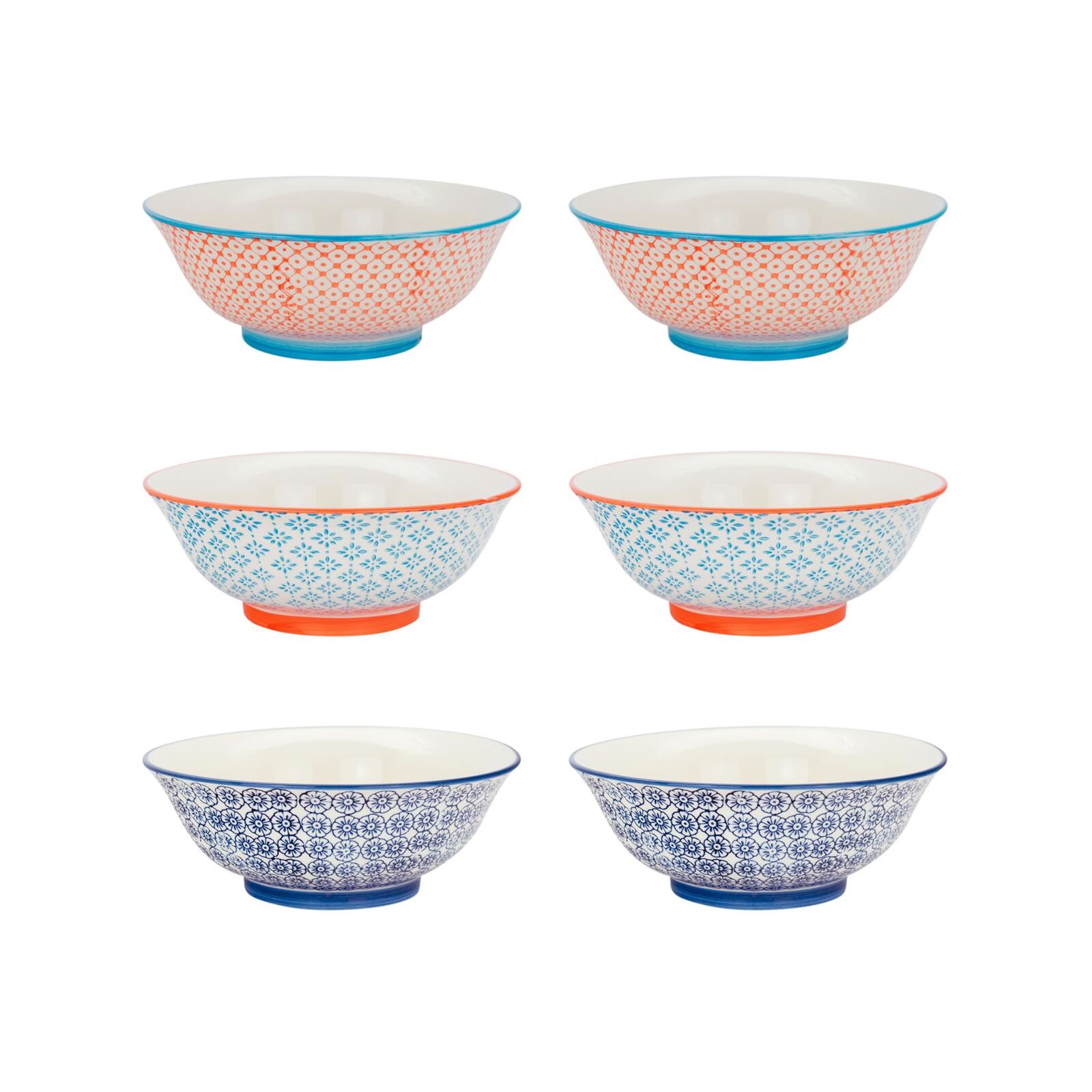 Nicola Spring Japanese Hand Printed Ramen Noodle Soup Bowls - Large ...